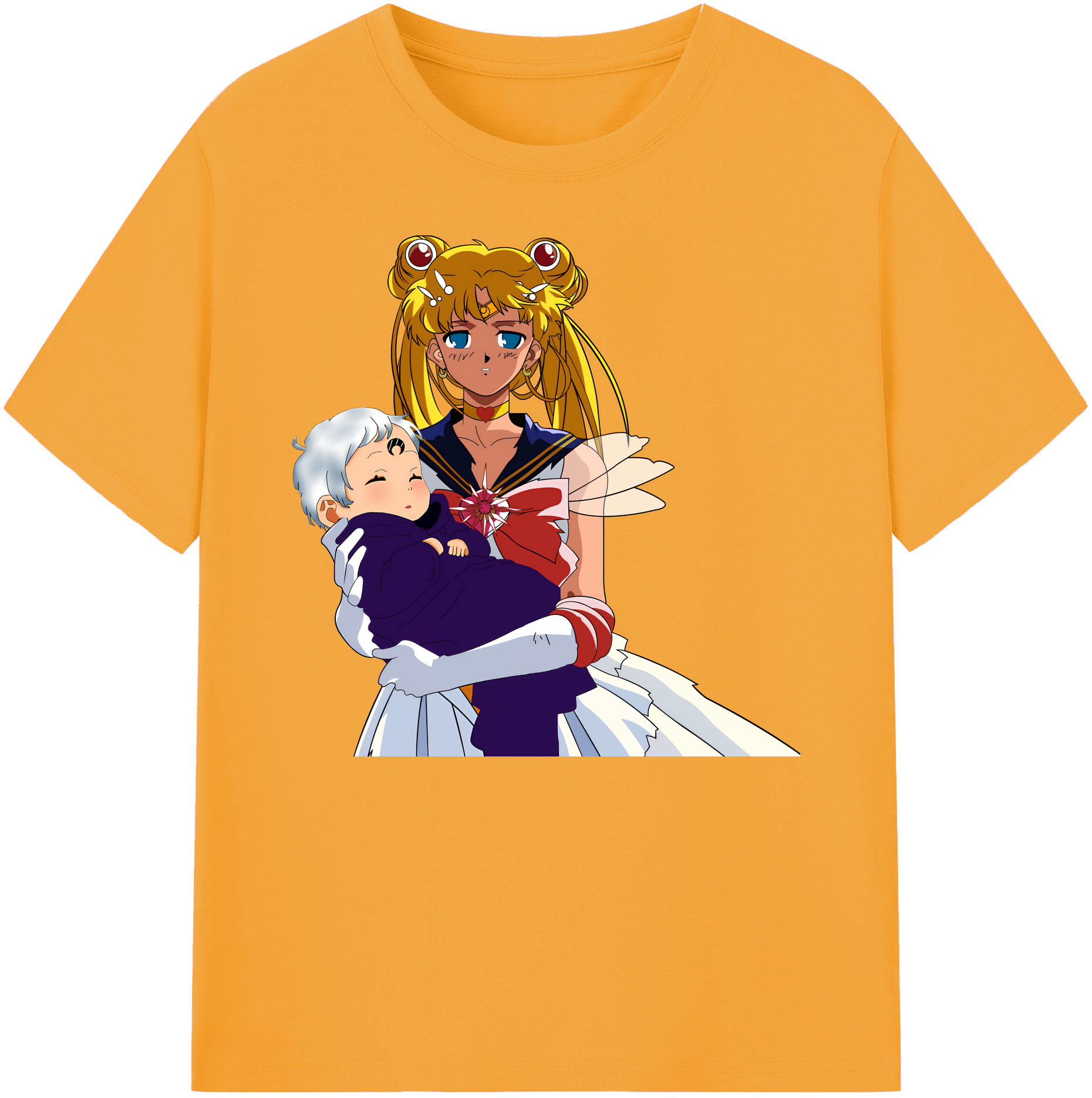 （画像用） 美少女戦士セーラームーン 月野 うさぎ つきの うさぎ Sailor Moon Tsukino Usagi 綿100％ メンズ半袖Tシャツ｜肌触りやわらか＆通気性