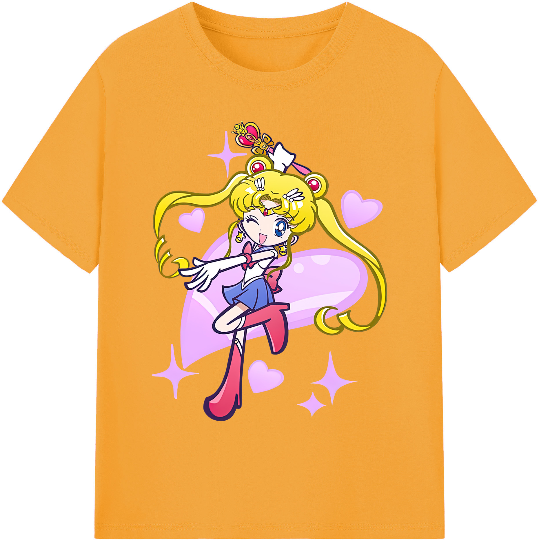 （画像用） 美少女戦士セーラームーン 月野 うさぎ つきの うさぎ Sailor Moon Tsukino Usagi 綿100％ メンズ半袖Tシャツ｜肌触りやわらか＆通気性