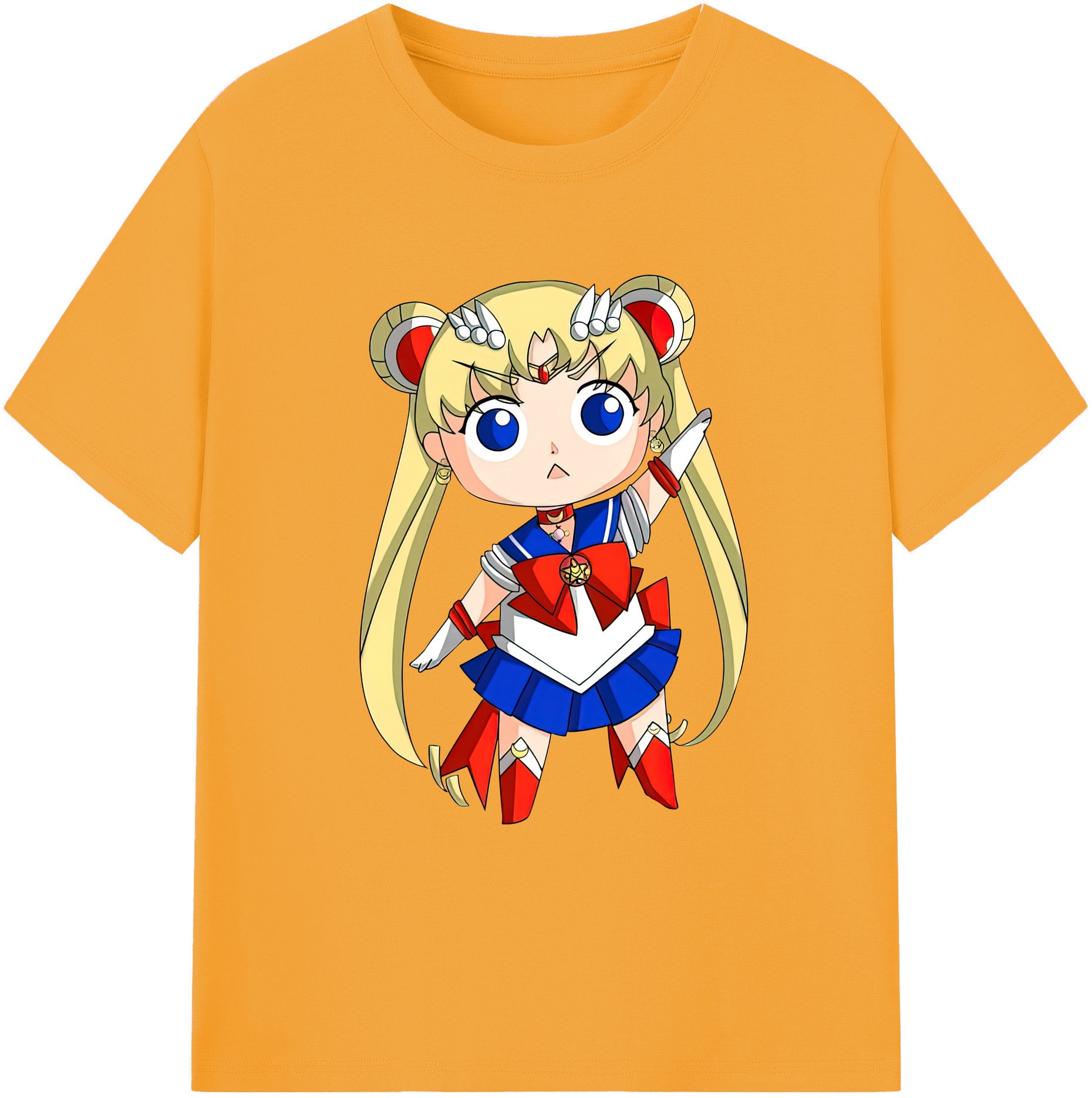 （画像用） 美少女戦士セーラームーン 月野 うさぎ つきの うさぎ Sailor Moon Tsukino Usagi 綿100％ メンズ半袖Tシャツ｜肌触りやわらか＆通気性
