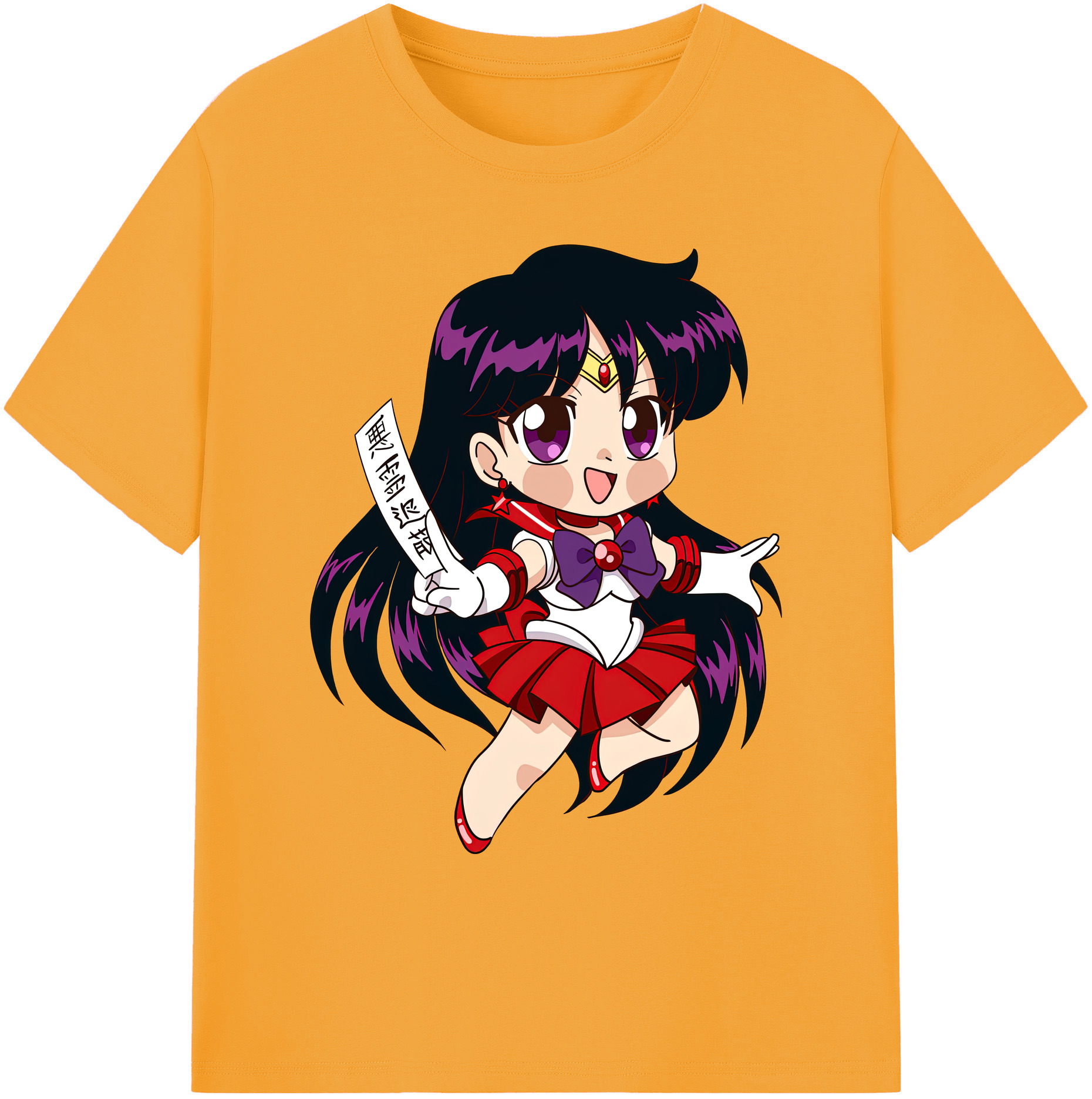 （画像用） 美少女戦士セーラームーン 火野レイ ひの レイ Sailor Moon Hino Rei （セーラーマーズ,Sailor Mars） 綿100％ メンズ半袖Tシャツ｜肌触りやわらか＆通気性