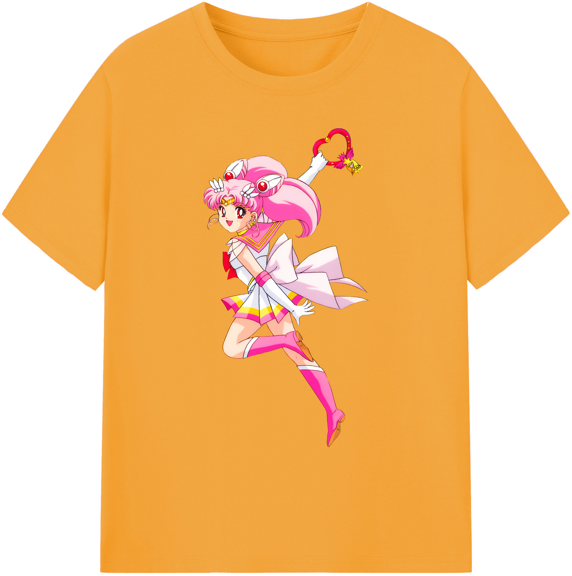 （画像用） 美少女戦士セーラームーン ちびうさ Sailor Moon Chibiusa Tsukino Usagi Small Lady Serenity 綿100％ メンズ半袖Tシャツ｜肌触りやわらか＆通気性