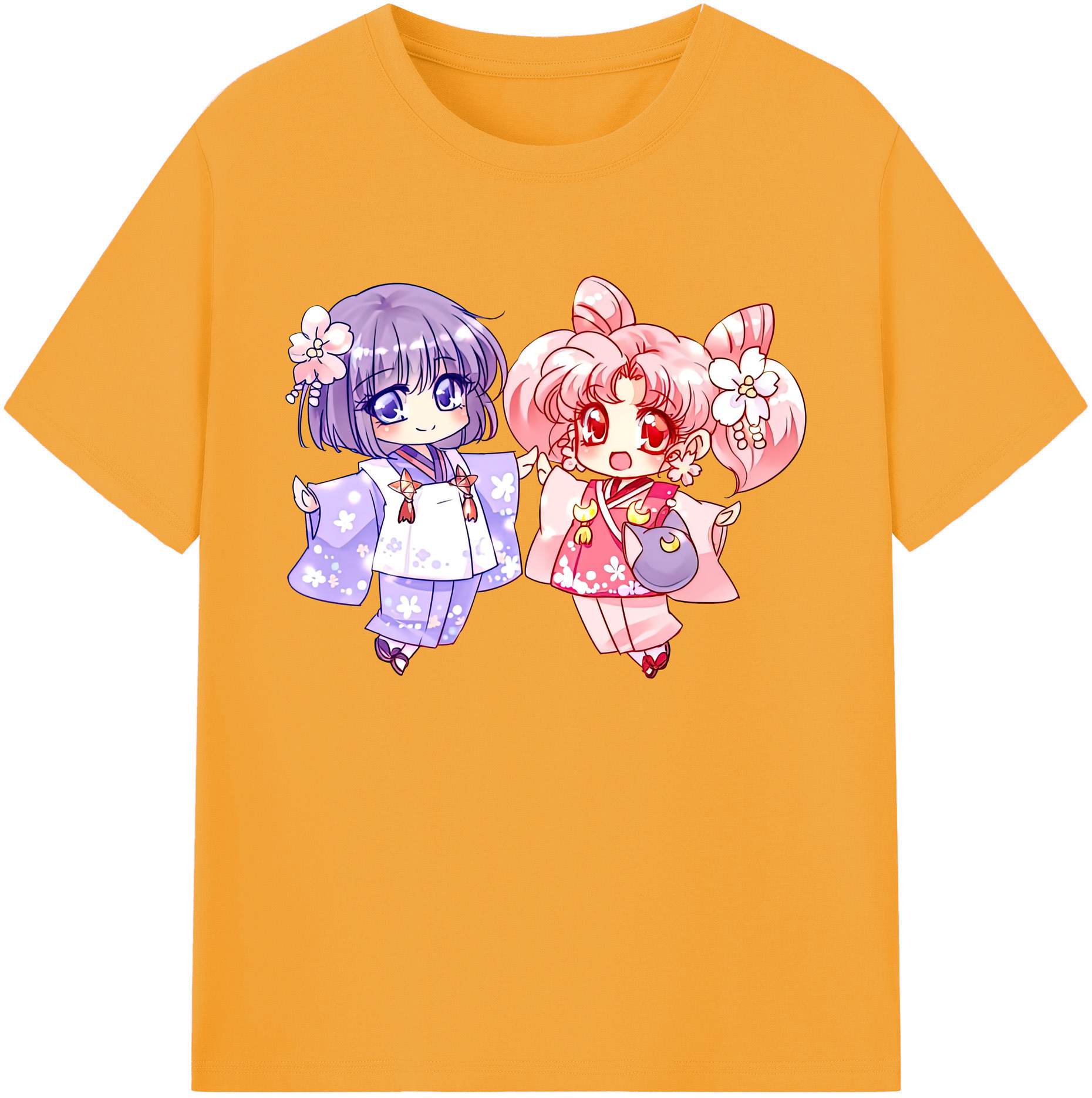 （画像用） 美少女戦士セーラームーン ちびうさ Sailor Moon Chibiusa Tsukino Usagi Small Lady Serenity 綿100％ メンズ半袖Tシャツ｜肌触りやわらか＆通気性
