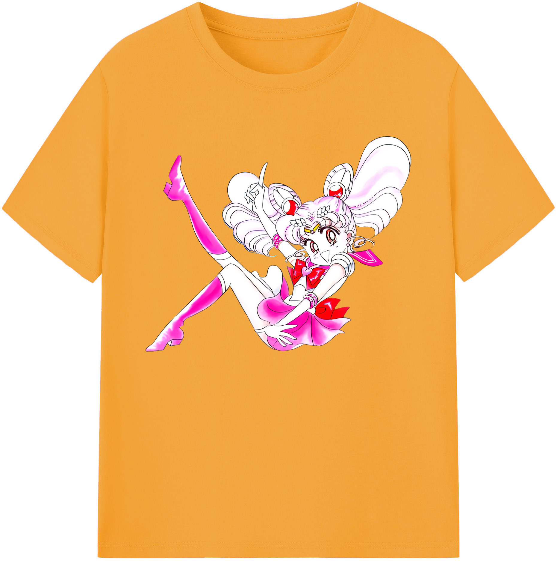 （画像用） 美少女戦士セーラームーン ちびうさ Sailor Moon Chibiusa Tsukino Usagi Small Lady Serenity 綿100％ メンズ半袖Tシャツ｜肌触りやわらか＆通気性