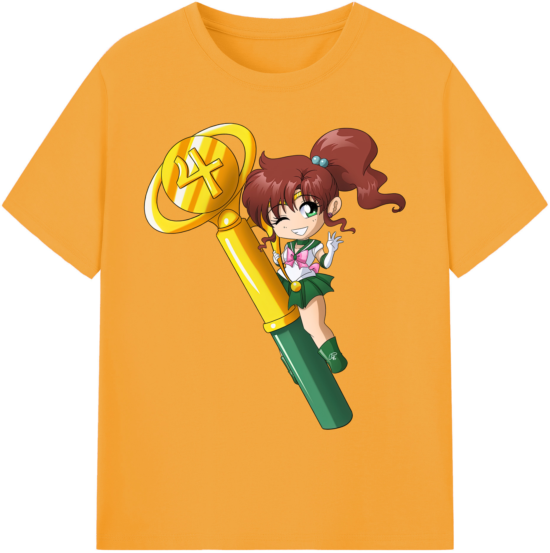 （画像用） 美少女戦士セーラームーン 木野 まこと きの まこと Sailor Moon Kino Makoto （セーラージュピター；Sailor Jupiter） 綿100％ メンズ半袖Tシャツ｜肌触りやわらか＆通気性
