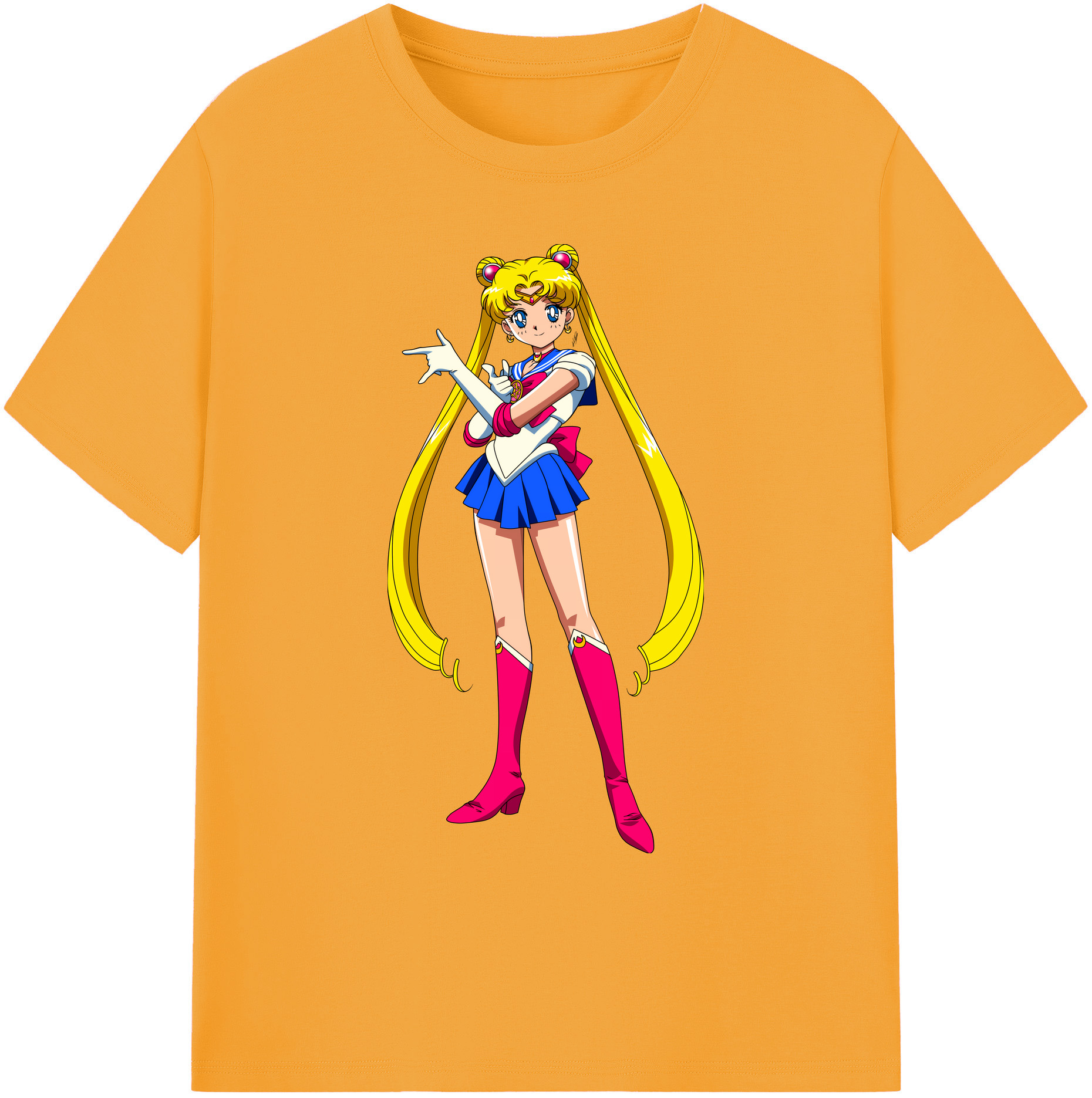 （画像用） 美少女戦士セーラームーン 月野 うさぎ つきの うさぎ Sailor Moon Tsukino Usagi 綿100％ メンズ半袖Tシャツ｜肌触りやわらか＆通気性