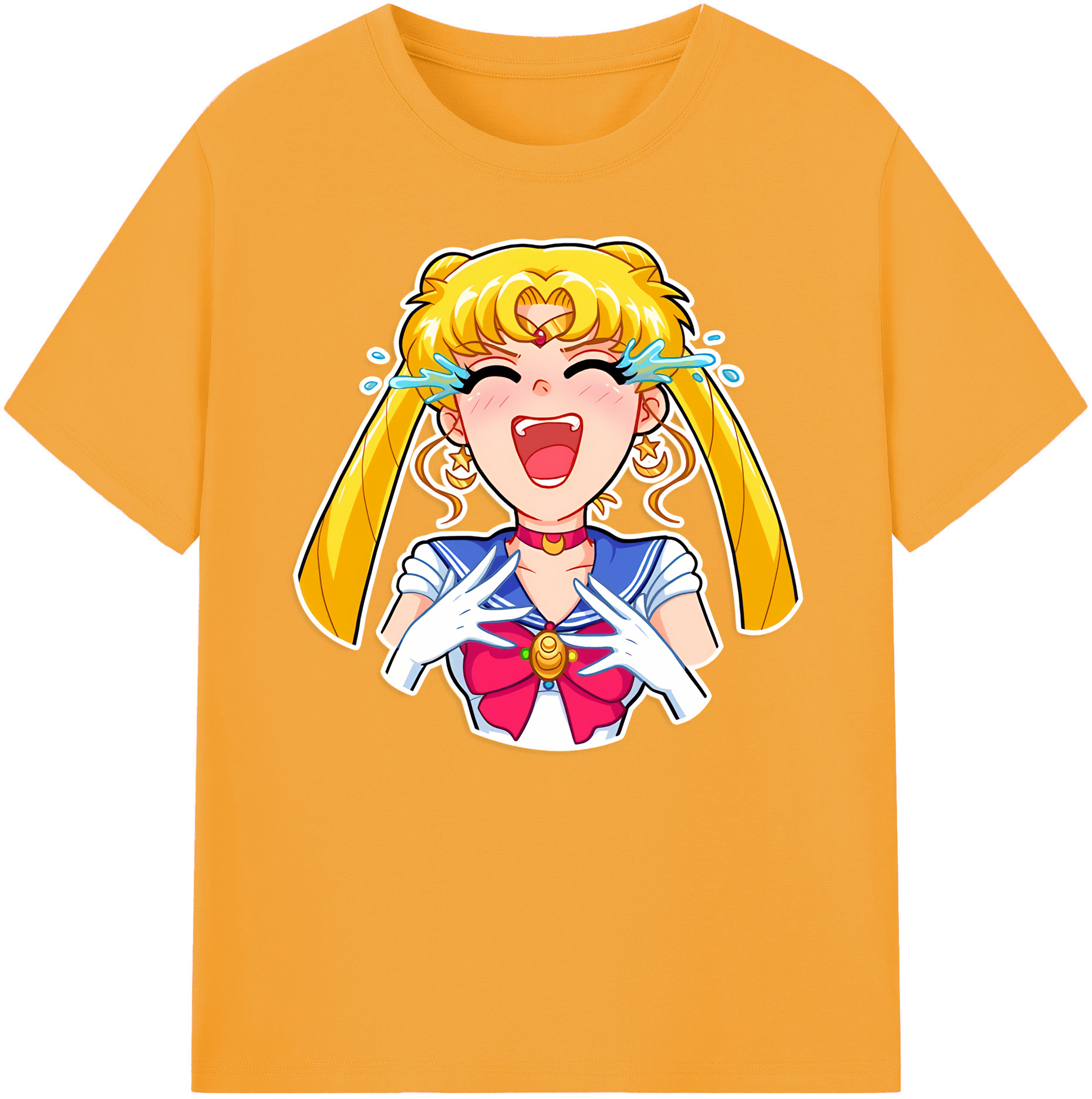 （画像用） 美少女戦士セーラームーン 月野 うさぎ つきの うさぎ Sailor Moon Tsukino Usagi 綿100％ メンズ半袖Tシャツ｜肌触りやわらか＆通気性