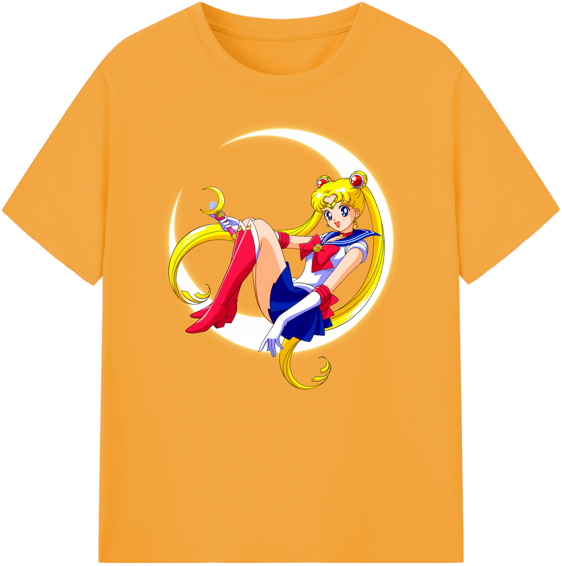 （画像用） 美少女戦士セーラームーン 月野 うさぎ つきの うさぎ Sailor Moon Tsukino Usagi 綿100％ メンズ半袖Tシャツ｜肌触りやわらか＆通気性
