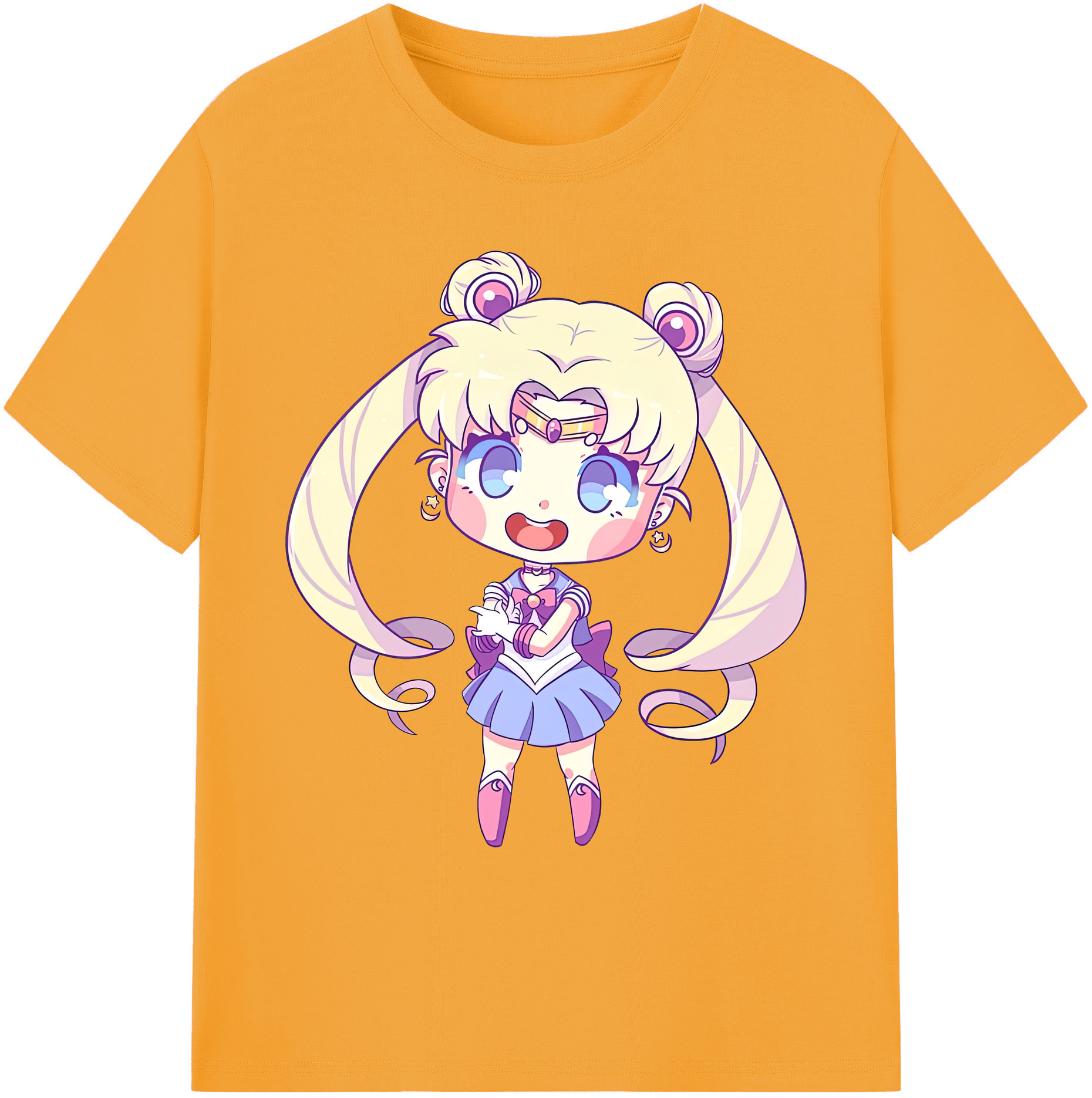 （画像用） 美少女戦士セーラームーン 月野 うさぎ つきの うさぎ Sailor Moon Tsukino Usagi 綿100％ メンズ半袖Tシャツ｜肌触りやわらか＆通気性