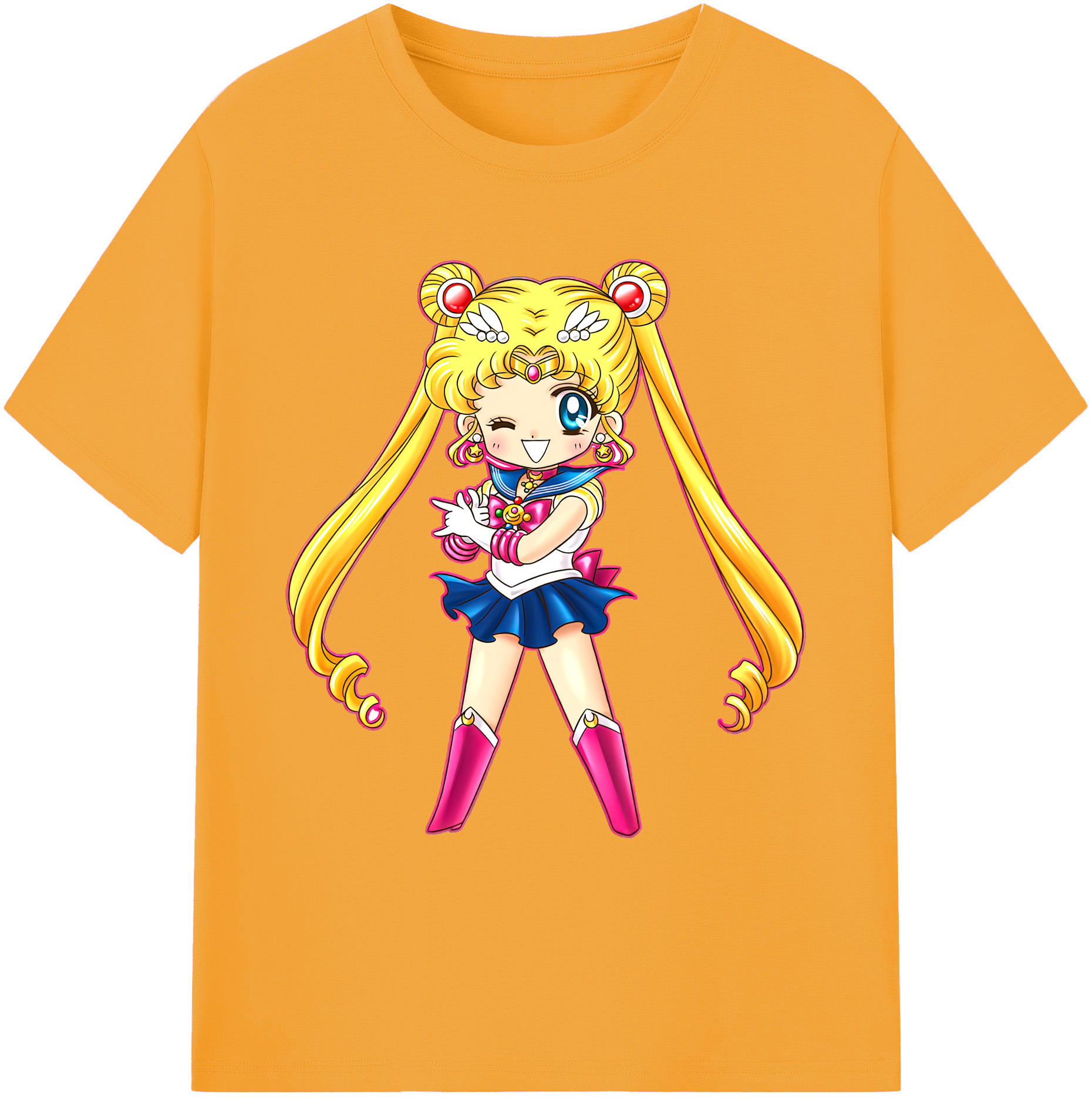 （画像用） 美少女戦士セーラームーン 月野 うさぎ つきの うさぎ Sailor Moon Tsukino Usagi 綿100％ メンズ半袖Tシャツ｜肌触りやわらか＆通気性