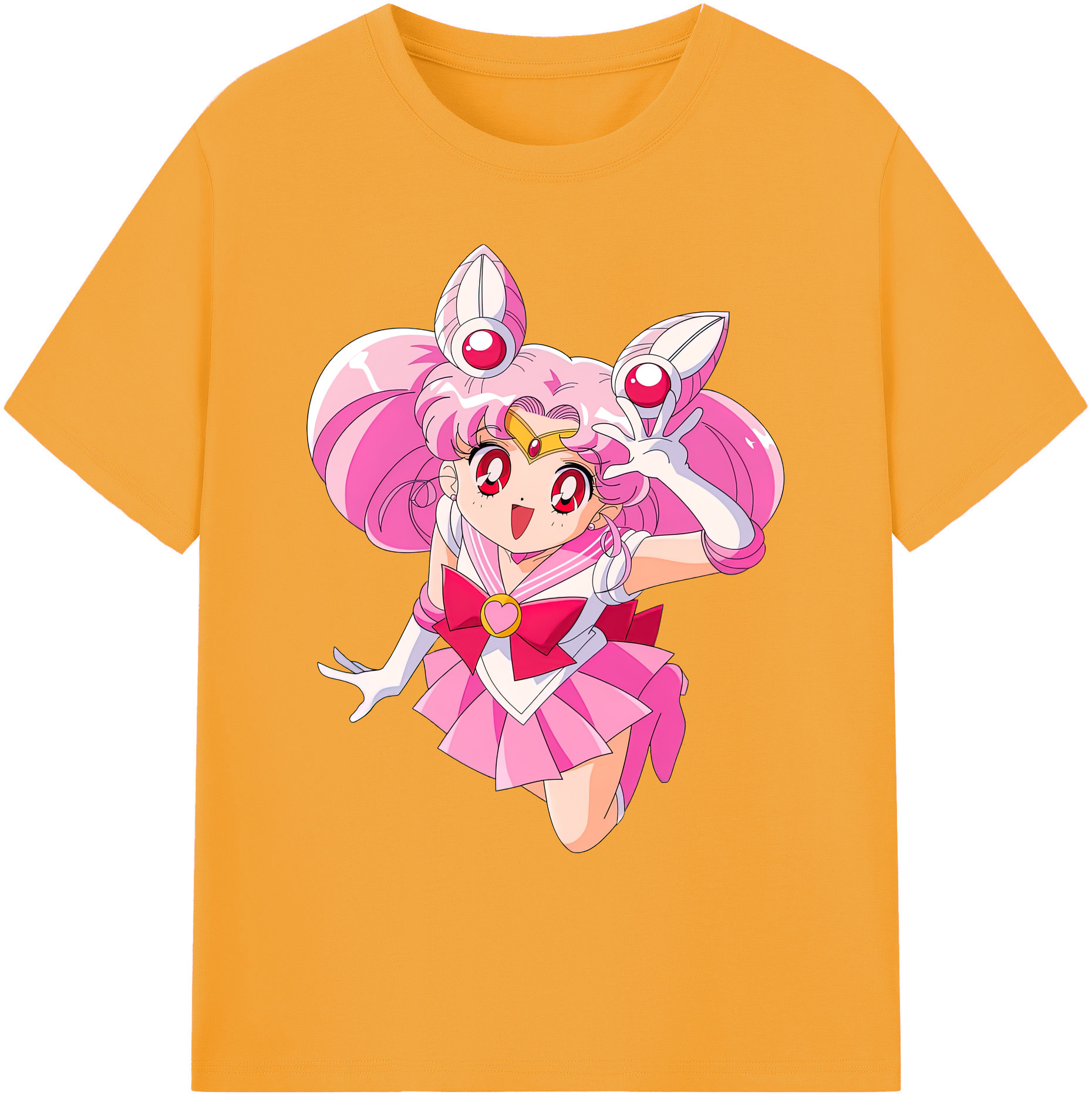 （画像用） 美少女戦士セーラームーン ちびうさ Sailor Moon Chibiusa Tsukino Usagi Small Lady Serenity 綿100％ メンズ半袖Tシャツ｜肌触りやわらか＆通気性