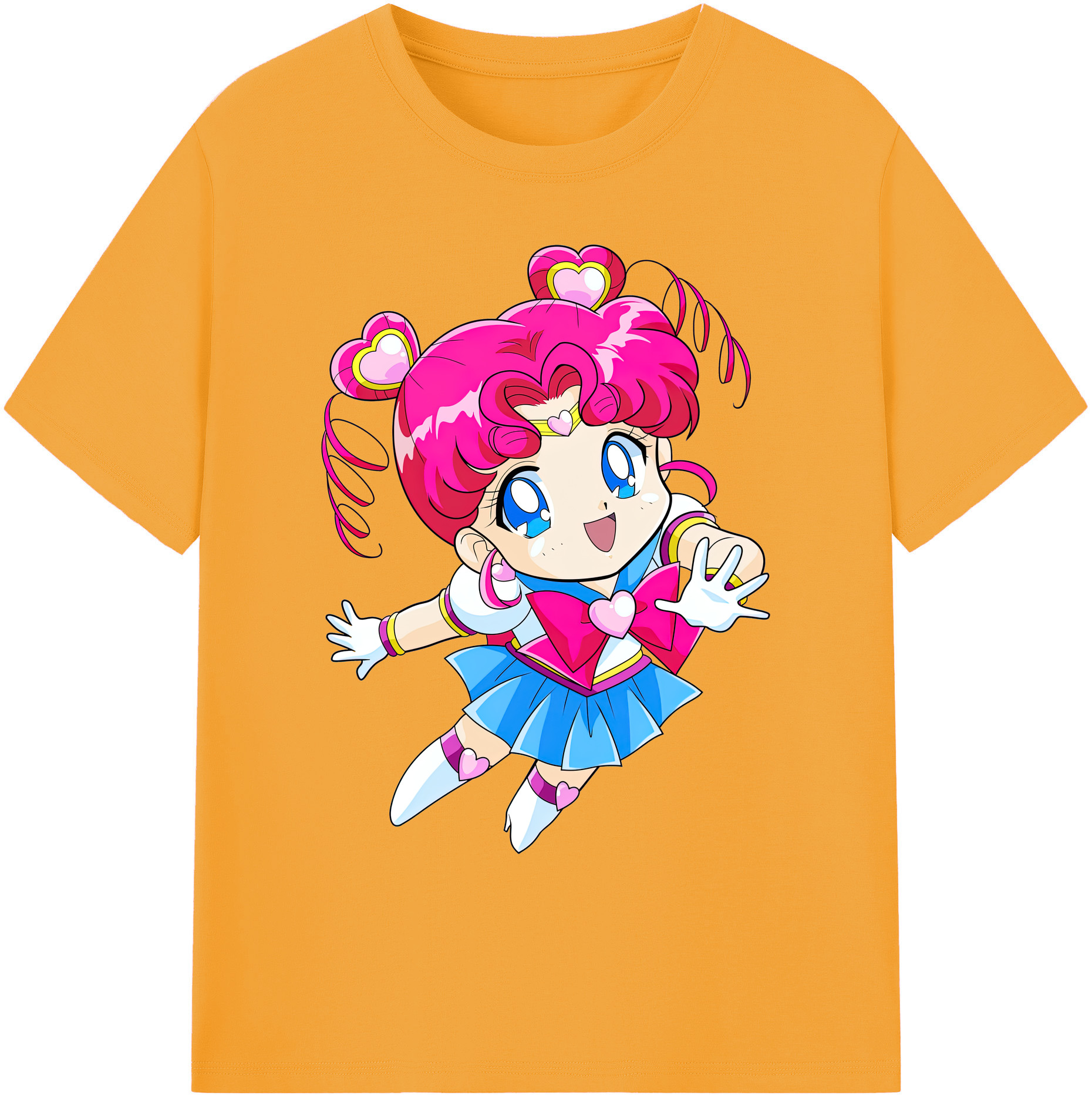 （画像用） 美少女戦士セーラームーン ちびうさ Sailor Moon Chibiusa Tsukino Usagi Small Lady Serenity 綿100％ メンズ半袖Tシャツ｜肌触りやわらか＆通気性