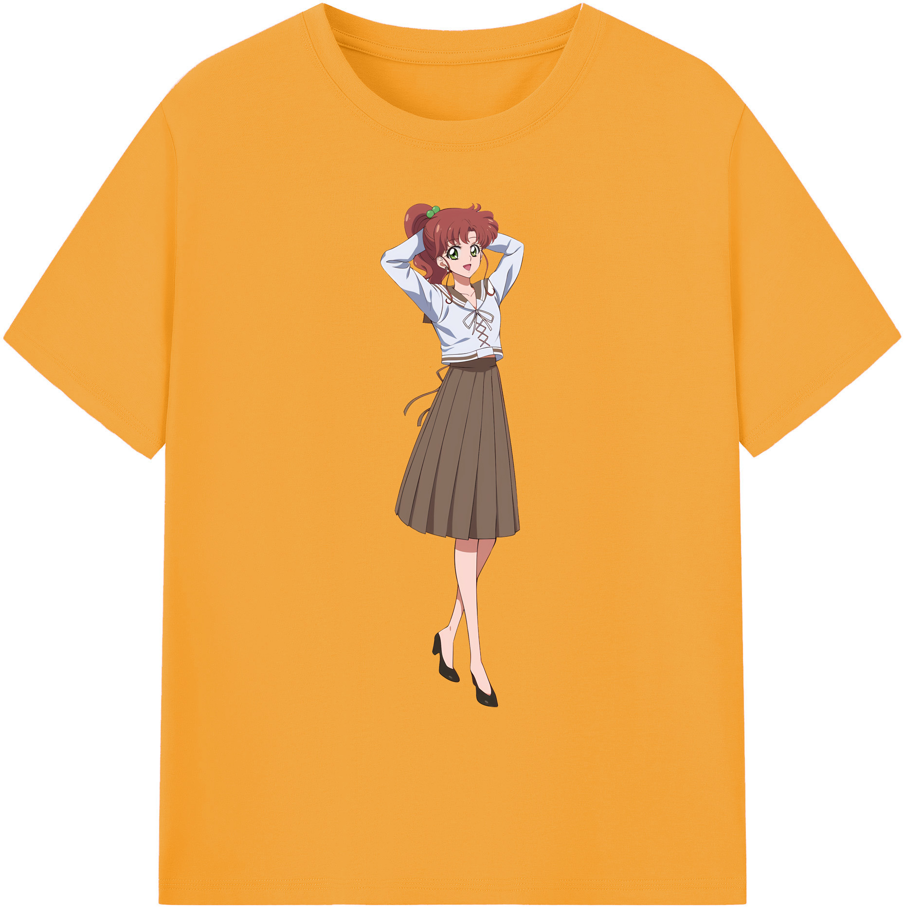 （画像用） 美少女戦士セーラームーン 木野 まこと きの まこと Sailor Moon Kino Makoto （セーラージュピター；Sailor Jupiter） 綿100％ メンズ半袖Tシャツ｜肌触りやわらか＆通気性