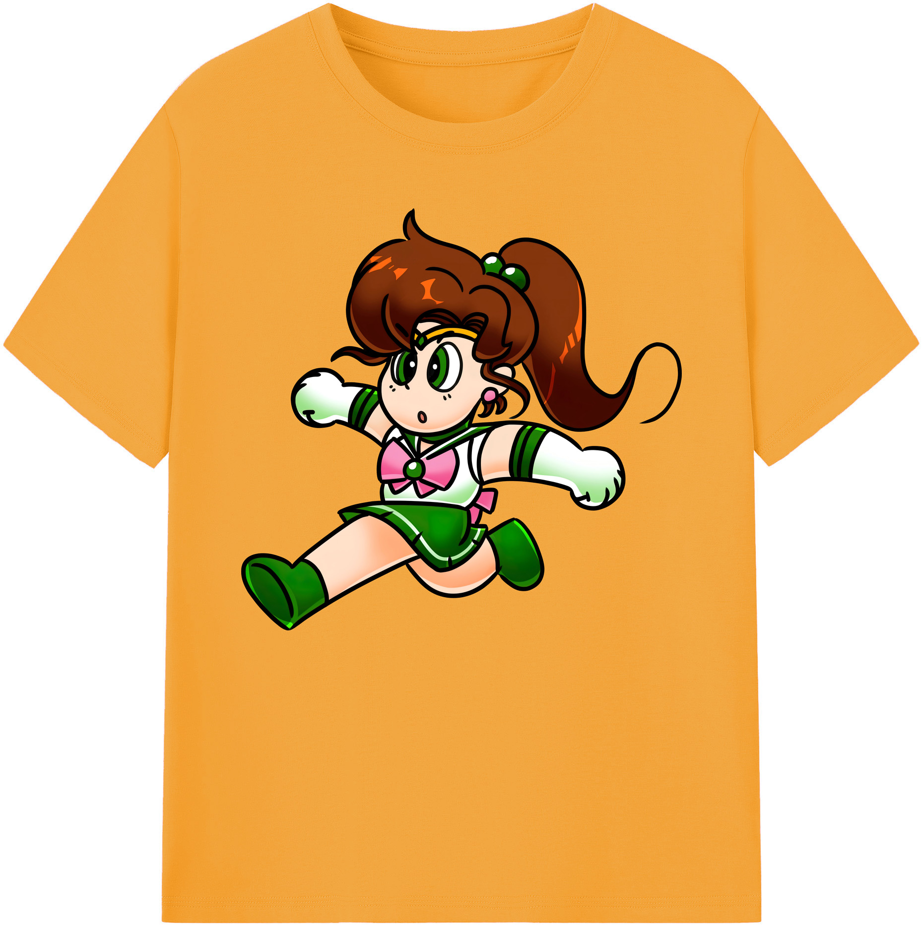 （画像用） 美少女戦士セーラームーン 木野 まこと きの まこと Sailor Moon Kino Makoto （セーラージュピター；Sailor Jupiter） 綿100％ メンズ半袖Tシャツ｜肌触りやわらか＆通気性