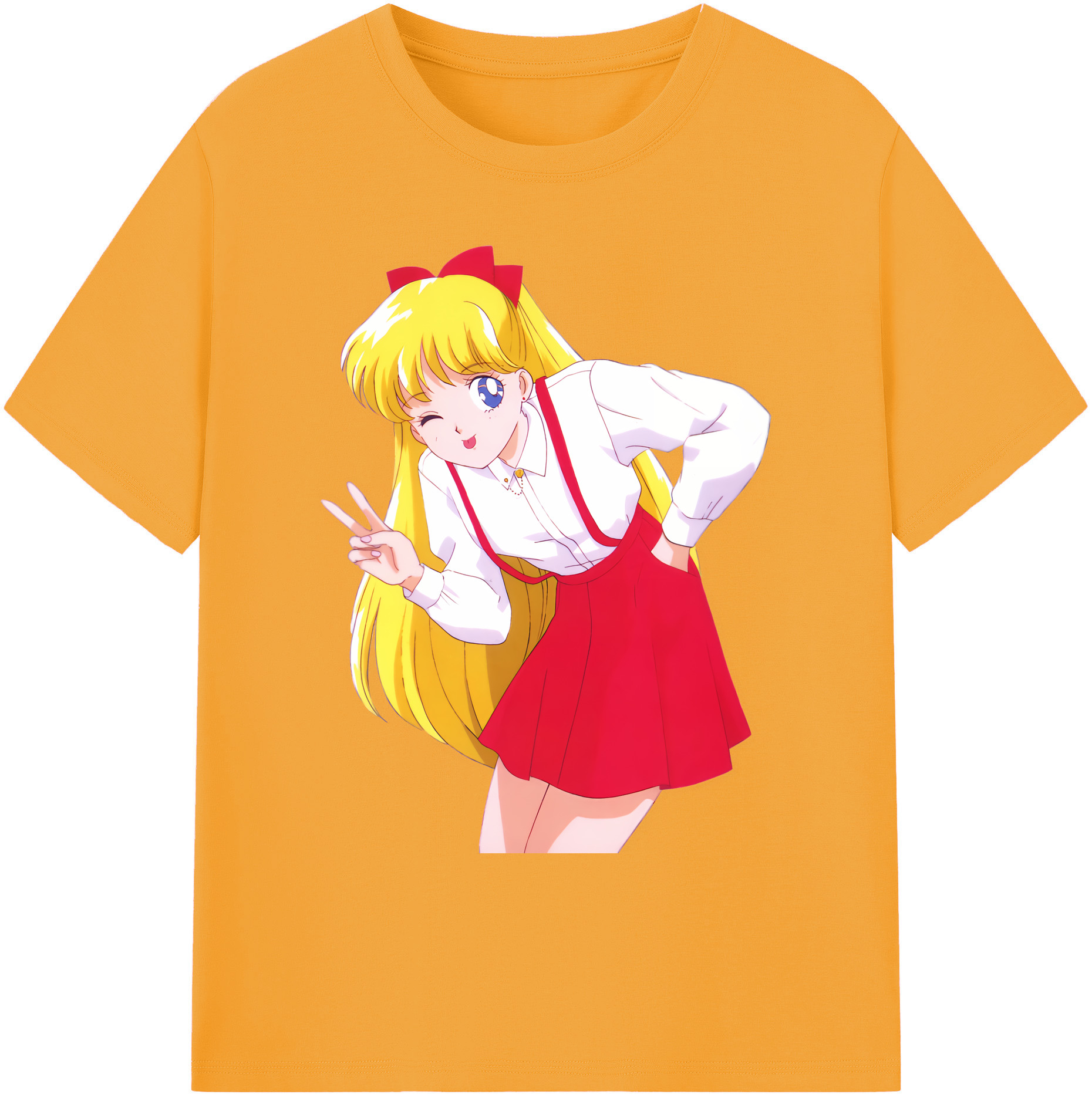 （画像用） 美少女戦士セーラームーン 愛野 美奈子 あいの みなこ Sailor Moon Aino Minako 綿100％ メンズ半袖Tシャツ｜肌触りやわらか＆通気性