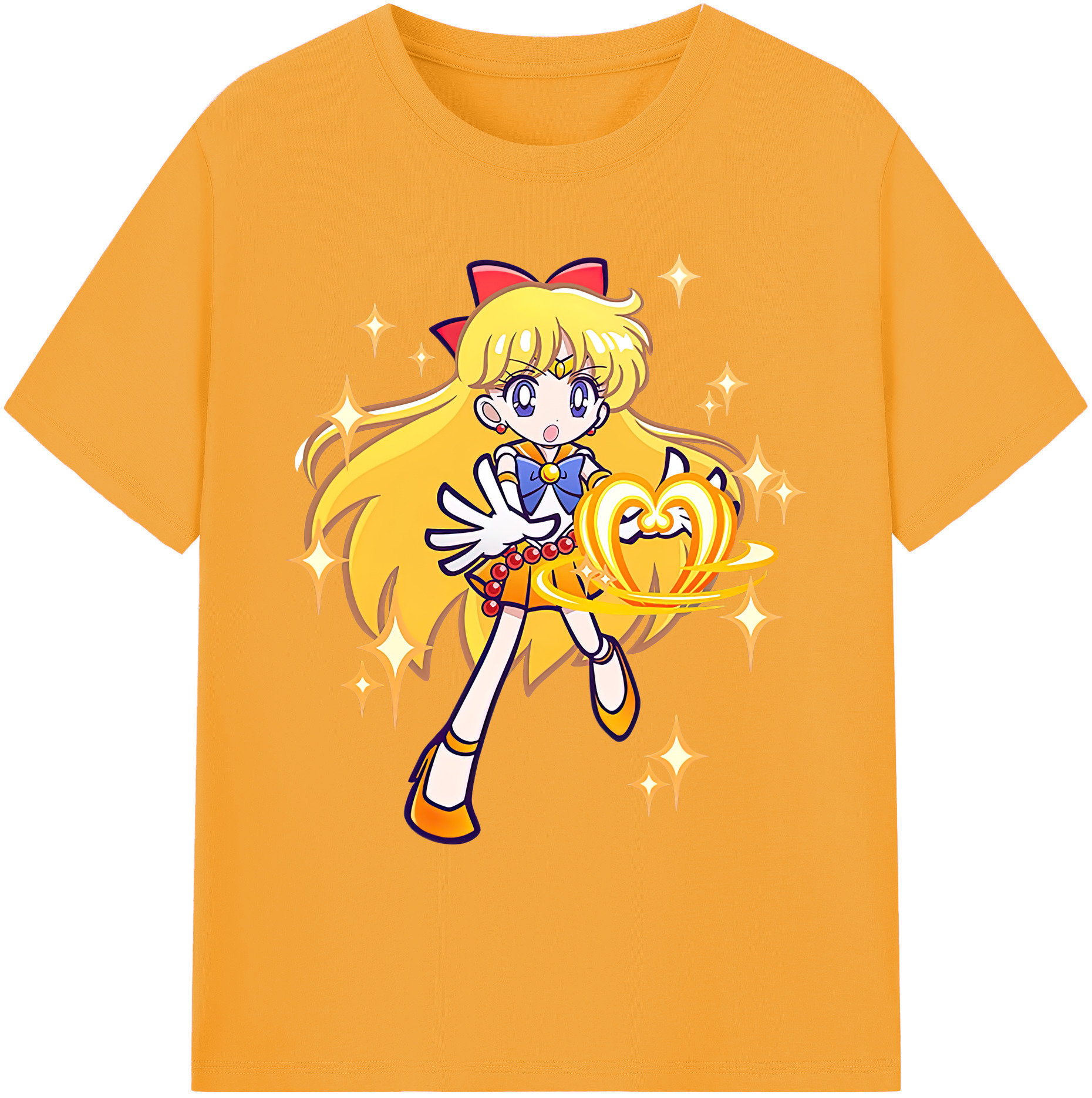 （画像用） 美少女戦士セーラームーン 愛野 美奈子 あいの みなこ Sailor Moon Aino Minako 綿100％ メンズ半袖Tシャツ｜肌触りやわらか＆通気性