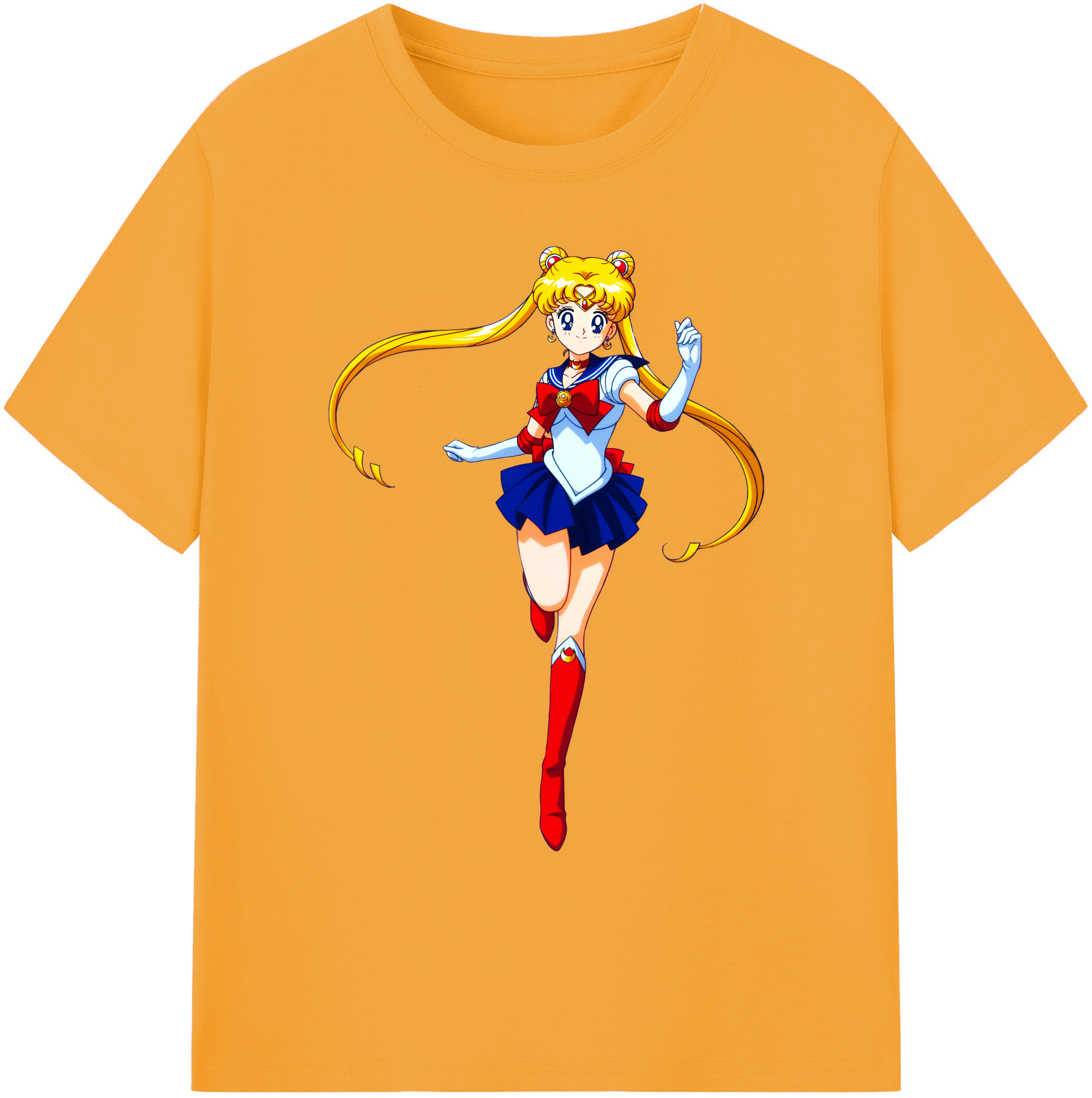 （画像用） 美少女戦士セーラームーン 月野 うさぎ つきの うさぎ Sailor Moon Tsukino Usagi 綿100％ メンズ半袖Tシャツ｜肌触りやわらか＆通気性