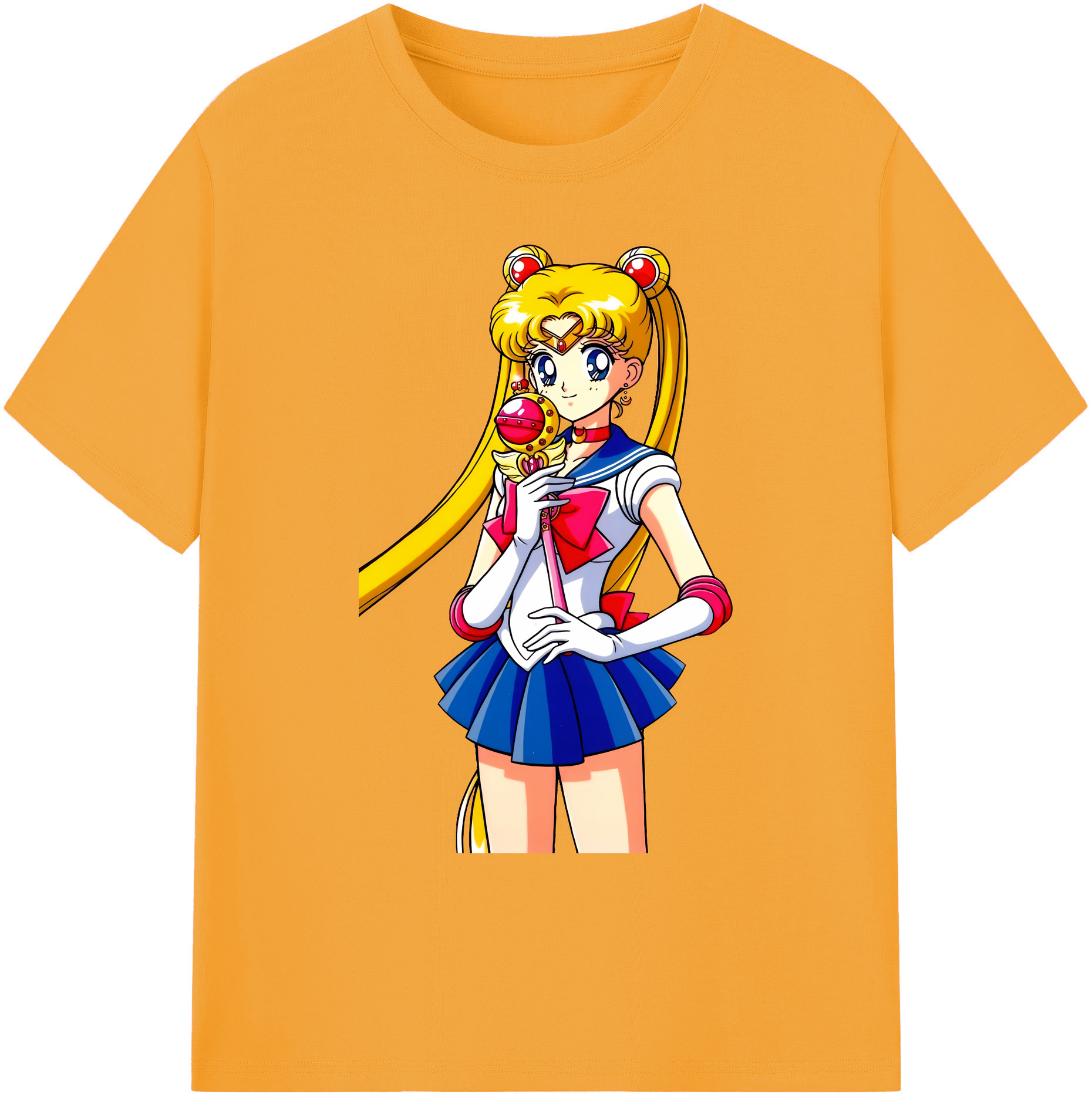 （画像用） 美少女戦士セーラームーン 月野 うさぎ つきの うさぎ Sailor Moon Tsukino Usagi 綿100％ メンズ半袖Tシャツ｜肌触りやわらか＆通気性