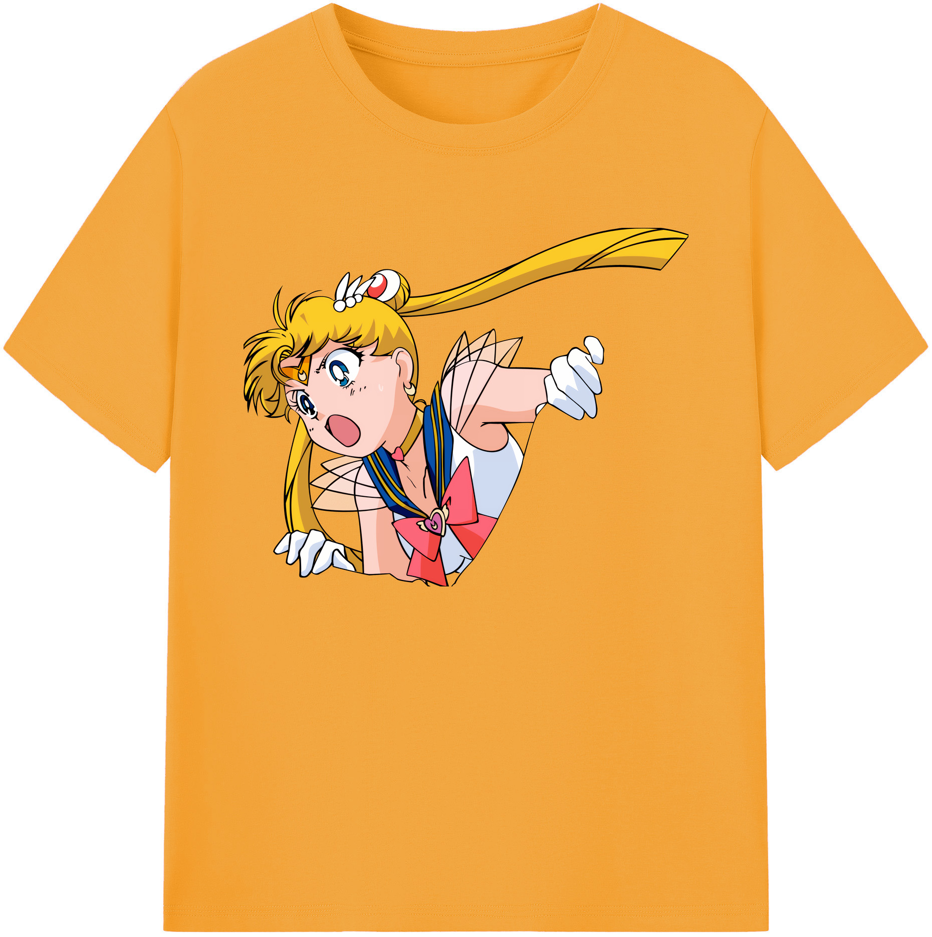 （画像用） 美少女戦士セーラームーン 月野 うさぎ つきの うさぎ Sailor Moon Tsukino Usagi 綿100％ メンズ半袖Tシャツ｜肌触りやわらか＆通気性