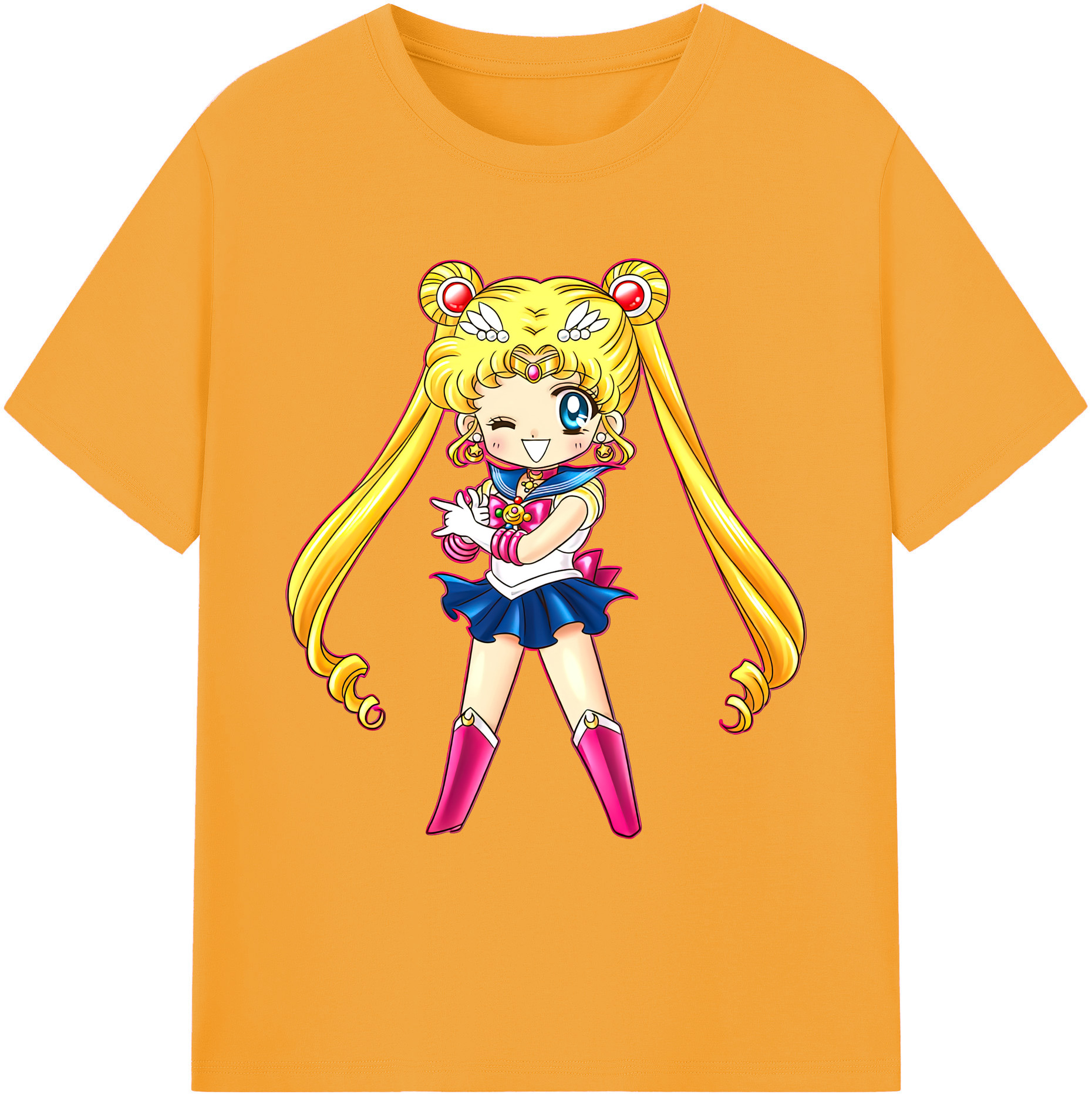 （画像用） 美少女戦士セーラームーン 月野 うさぎ つきの うさぎ Sailor Moon Tsukino Usagi 綿100％ メンズ半袖Tシャツ｜肌触りやわらか＆通気性