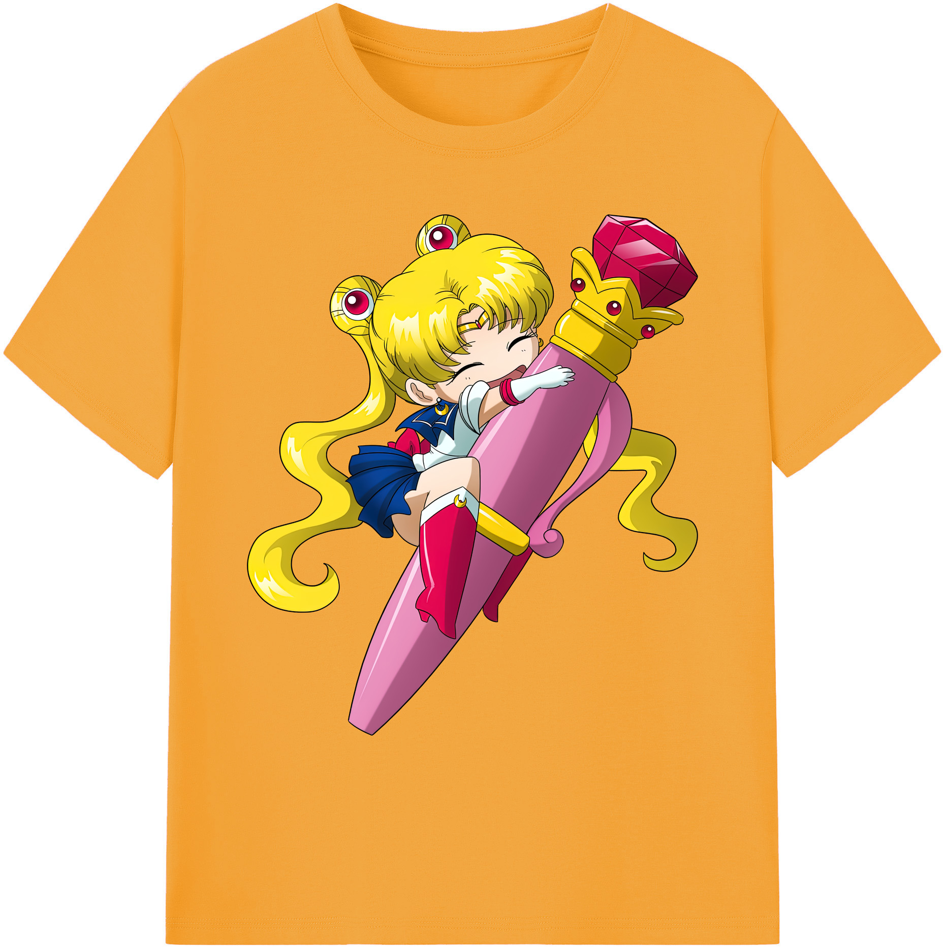 （画像用） 美少女戦士セーラームーン 月野 うさぎ つきの うさぎ Sailor Moon Tsukino Usagi 綿100％ メンズ半袖Tシャツ｜肌触りやわらか＆通気性
