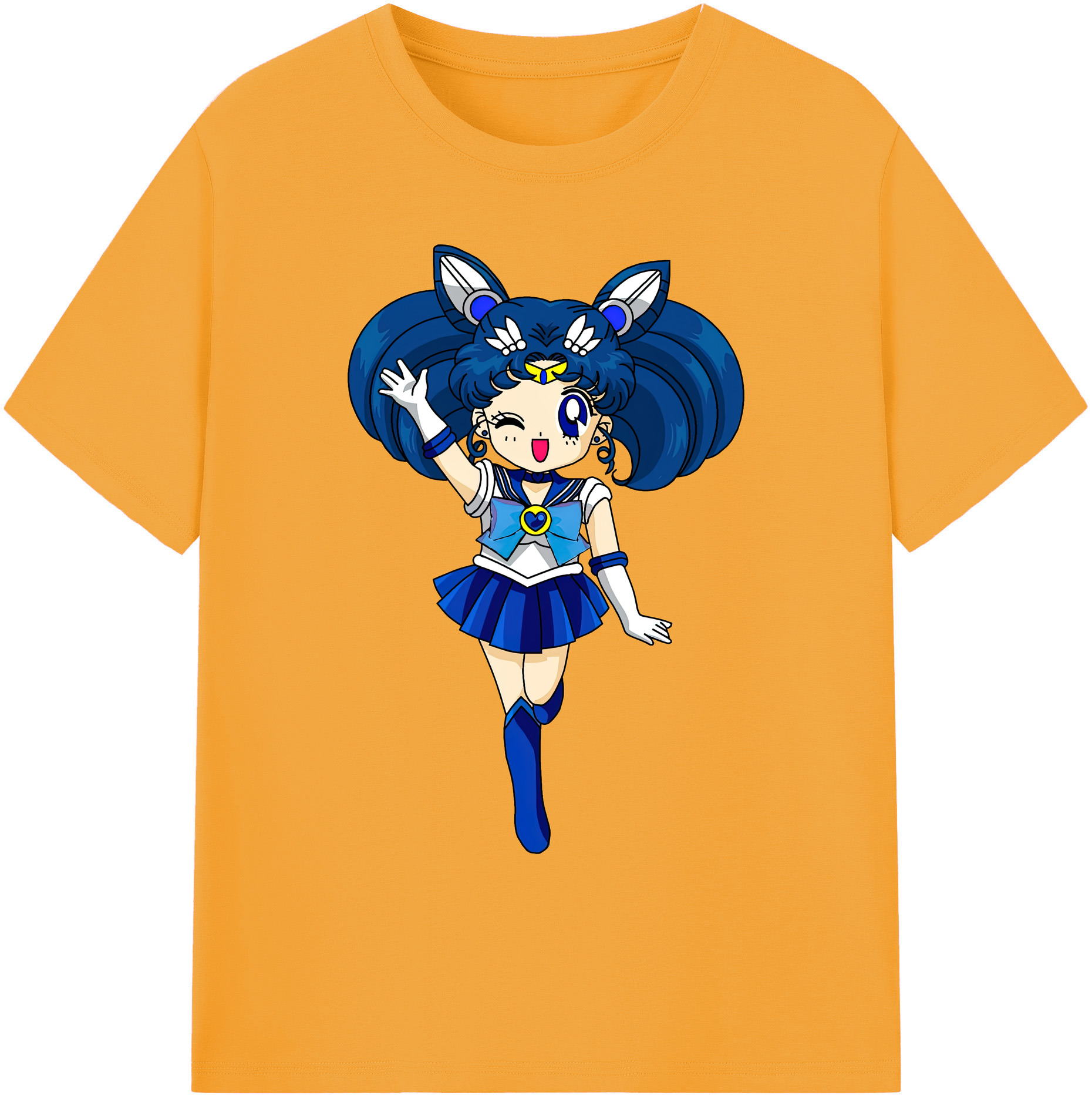 （画像用） 美少女戦士セーラームーン 水野 亜美 みずの あみ Sailor Moon Mizuno Ami 綿100％ メンズ半袖Tシャツ｜肌触りやわらか＆通気性