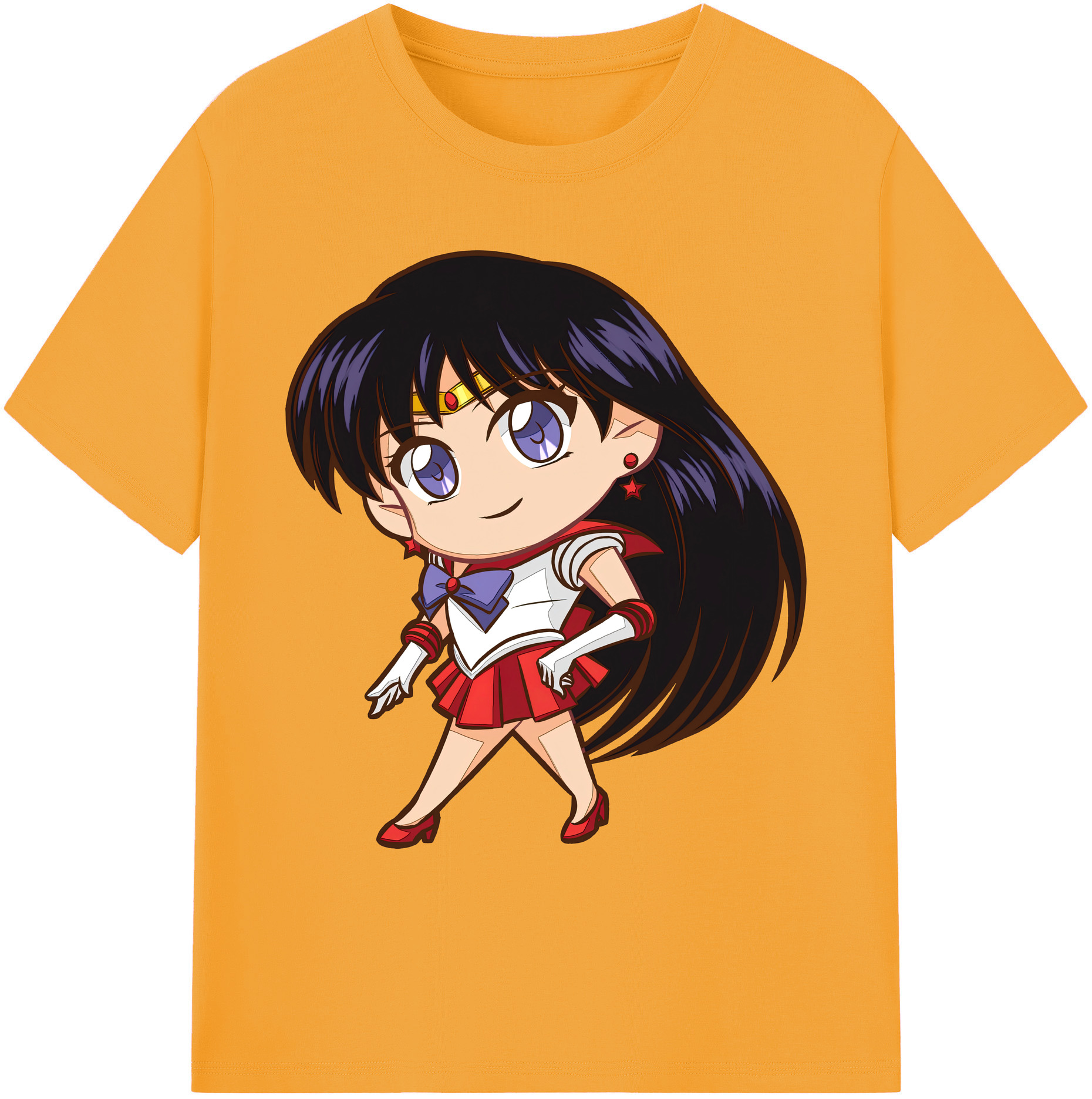 （画像用） 美少女戦士セーラームーン 火野レイ ひの レイ Sailor Moon Hino Rei （セーラーマーズ,Sailor Mars） 綿100％ メンズ半袖Tシャツ｜肌触りやわらか＆通気性