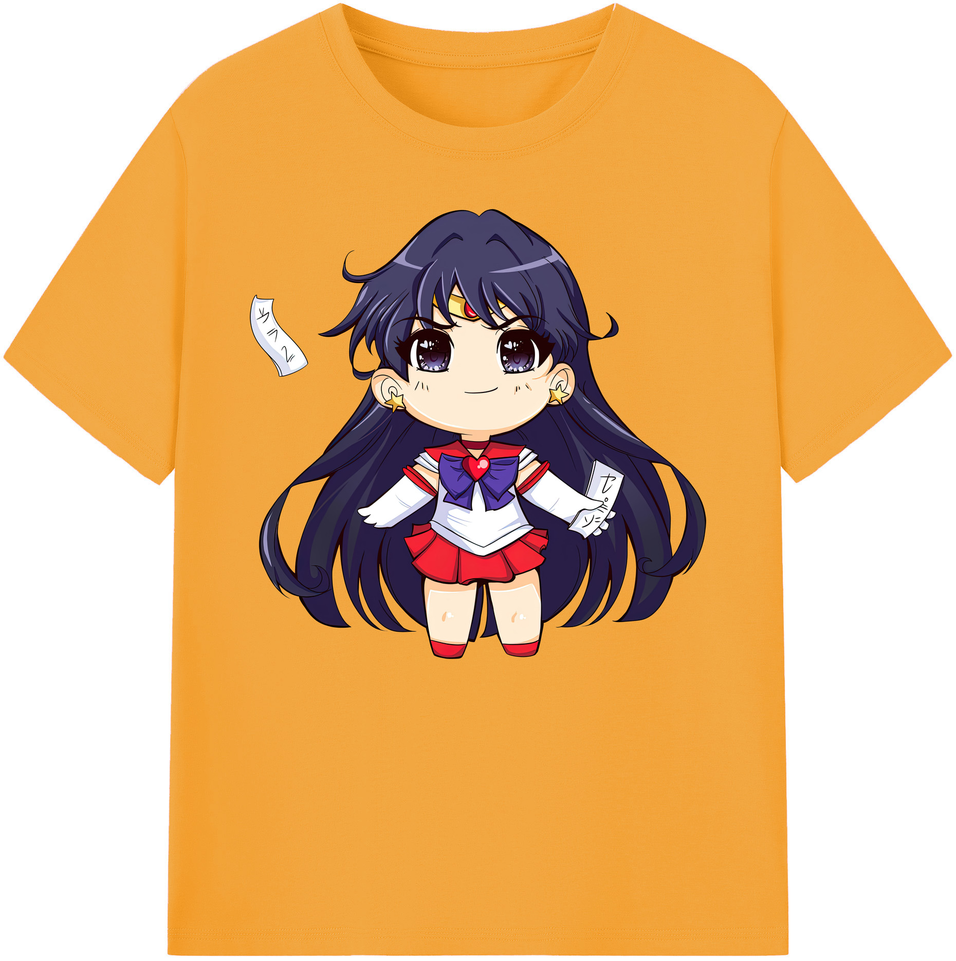 （画像用） 美少女戦士セーラームーン 火野レイ ひの レイ Sailor Moon Hino Rei （セーラーマーズ,Sailor Mars） 綿100％ メンズ半袖Tシャツ｜肌触りやわらか＆通気性