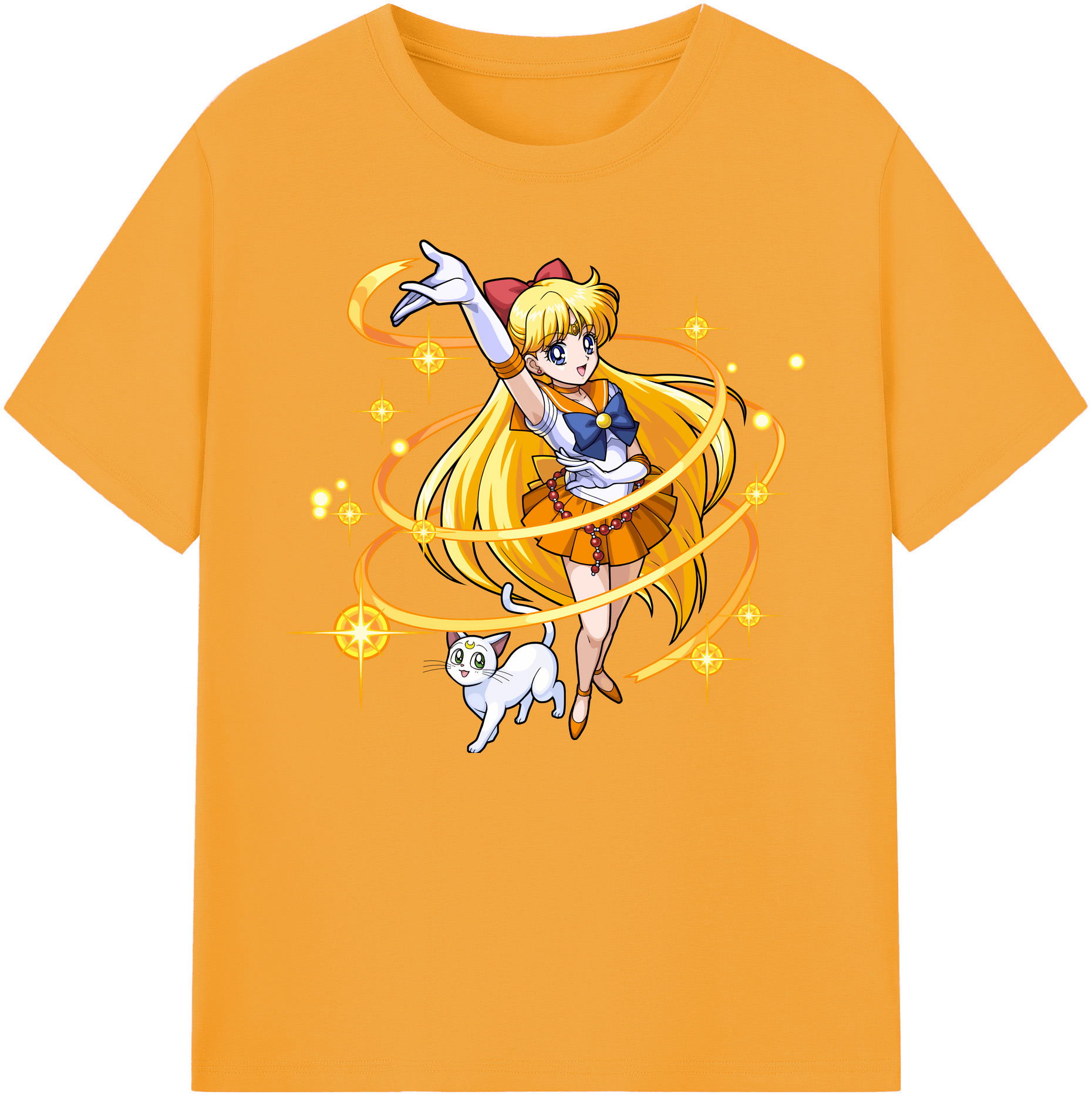 （画像用） 美少女戦士セーラームーン 愛野 美奈子 あいの みなこ Sailor Moon Aino Minako 綿100％ メンズ半袖Tシャツ｜肌触りやわらか＆通気性