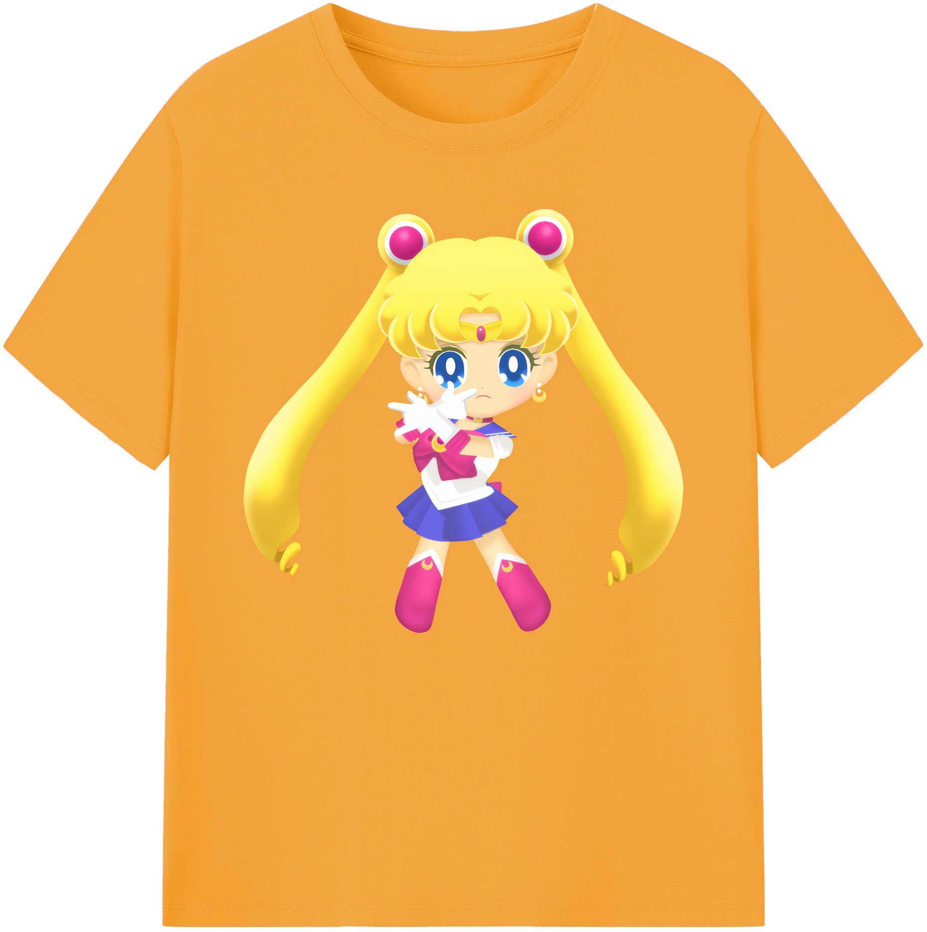 （画像用） 美少女戦士セーラームーン 月野 うさぎ つきの うさぎ Sailor Moon Tsukino Usagi 綿100％ メンズ半袖Tシャツ｜肌触りやわらか＆通気性