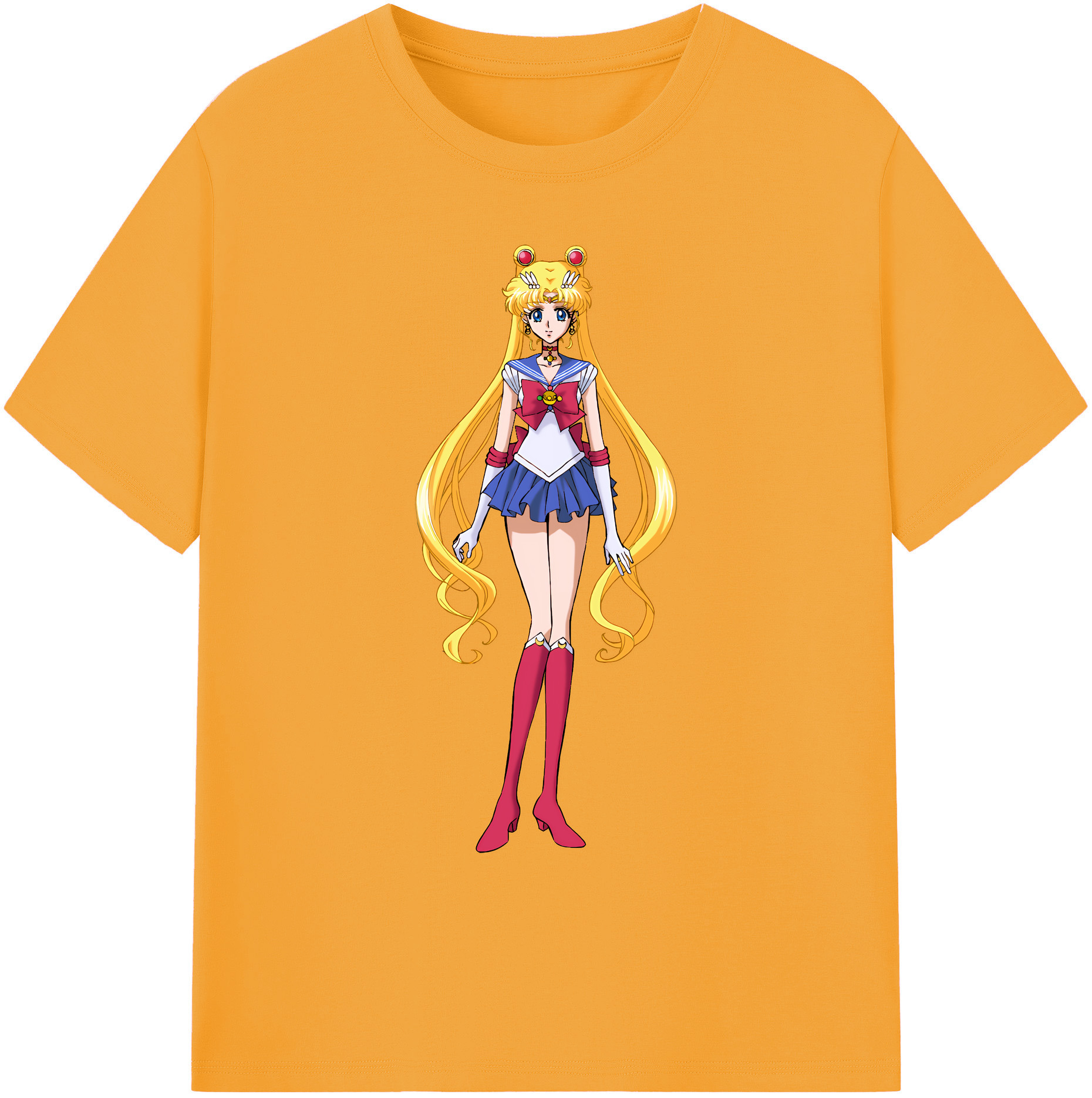 （画像用） 美少女戦士セーラームーン 月野 うさぎ つきの うさぎ Sailor Moon Tsukino Usagi 綿100％ メンズ半袖Tシャツ｜肌触りやわらか＆通気性
