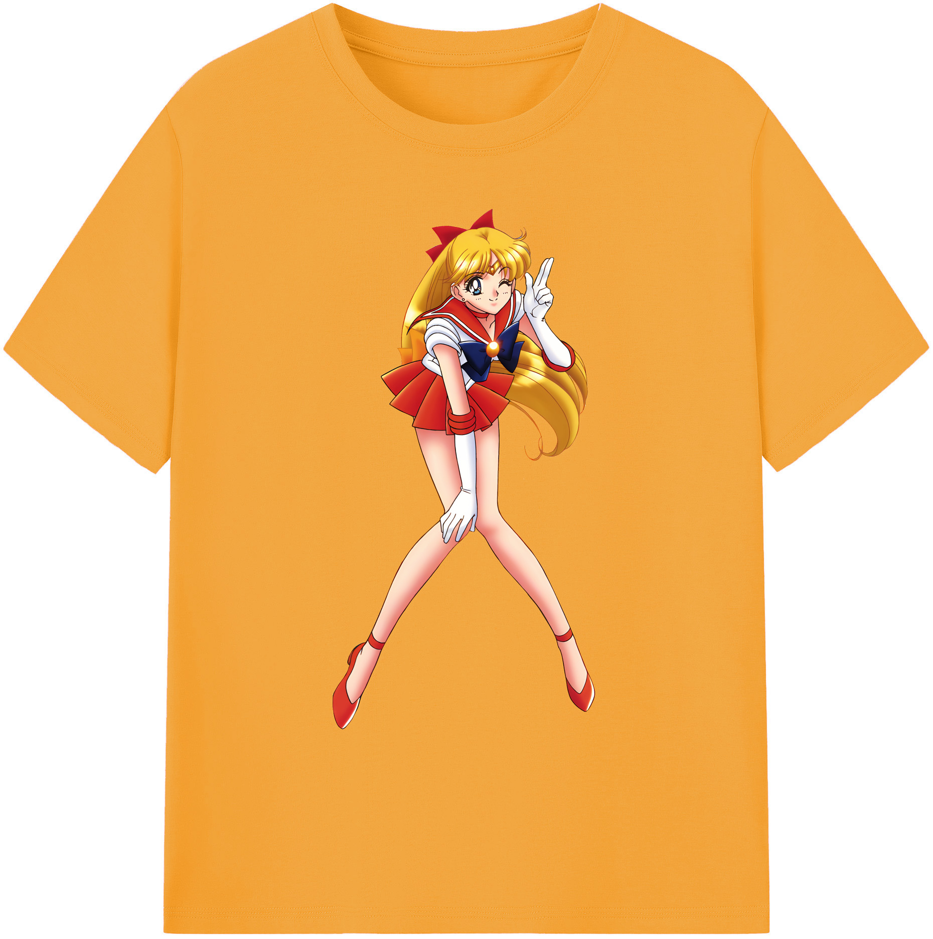 （画像用） 美少女戦士セーラームーン 愛野 美奈子 あいの みなこ Sailor Moon Aino Minako 綿100％ メンズ半袖Tシャツ｜肌触りやわらか＆通気性