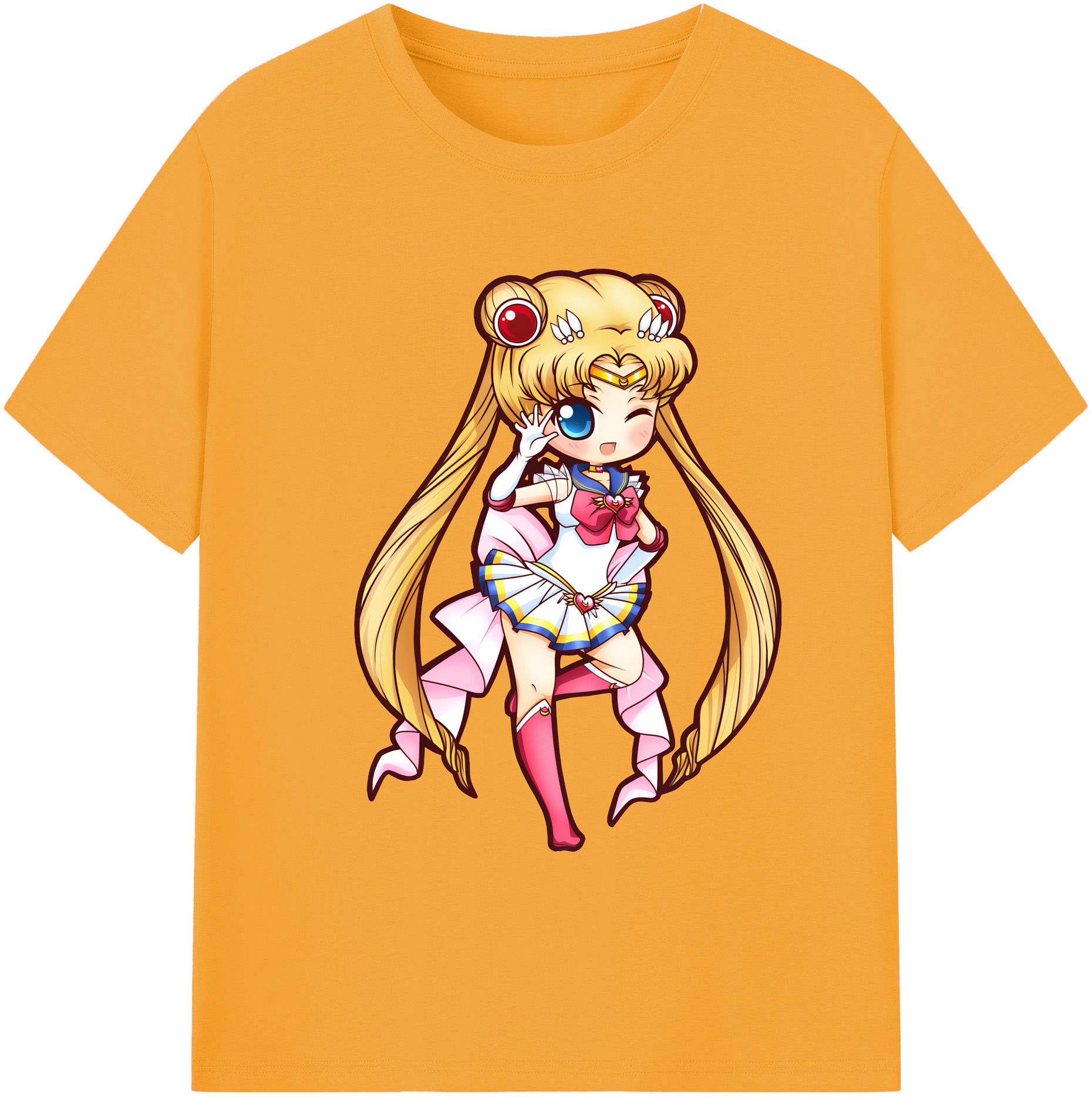 （画像用） 美少女戦士セーラームーン 月野 うさぎ つきの うさぎ Sailor Moon Tsukino Usagi 綿100％ メンズ半袖Tシャツ｜肌触りやわらか＆通気性
