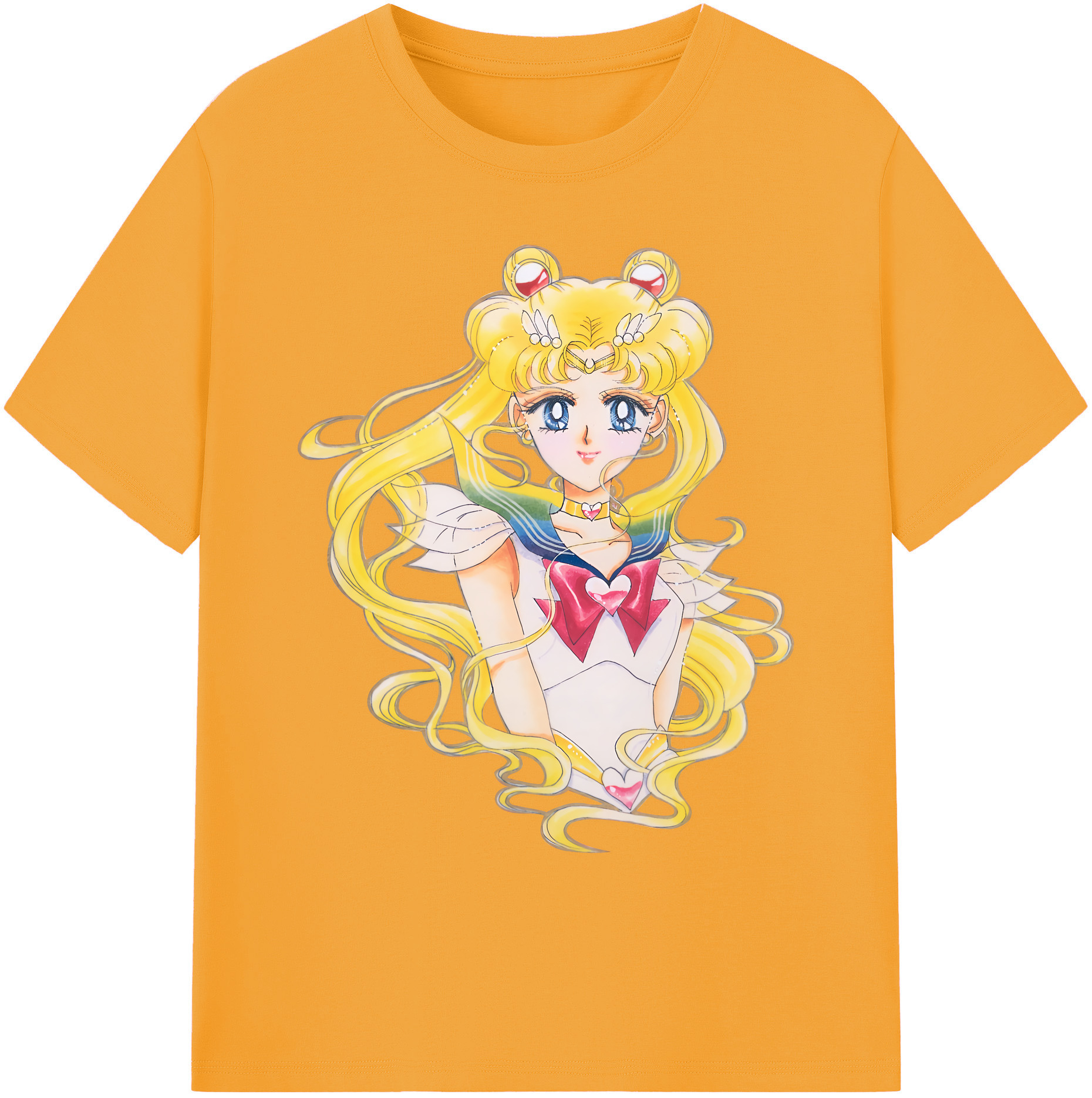 （画像用） 美少女戦士セーラームーン 月野 うさぎ つきの うさぎ Sailor Moon Tsukino Usagi 綿100％ メンズ半袖Tシャツ｜肌触りやわらか＆通気性