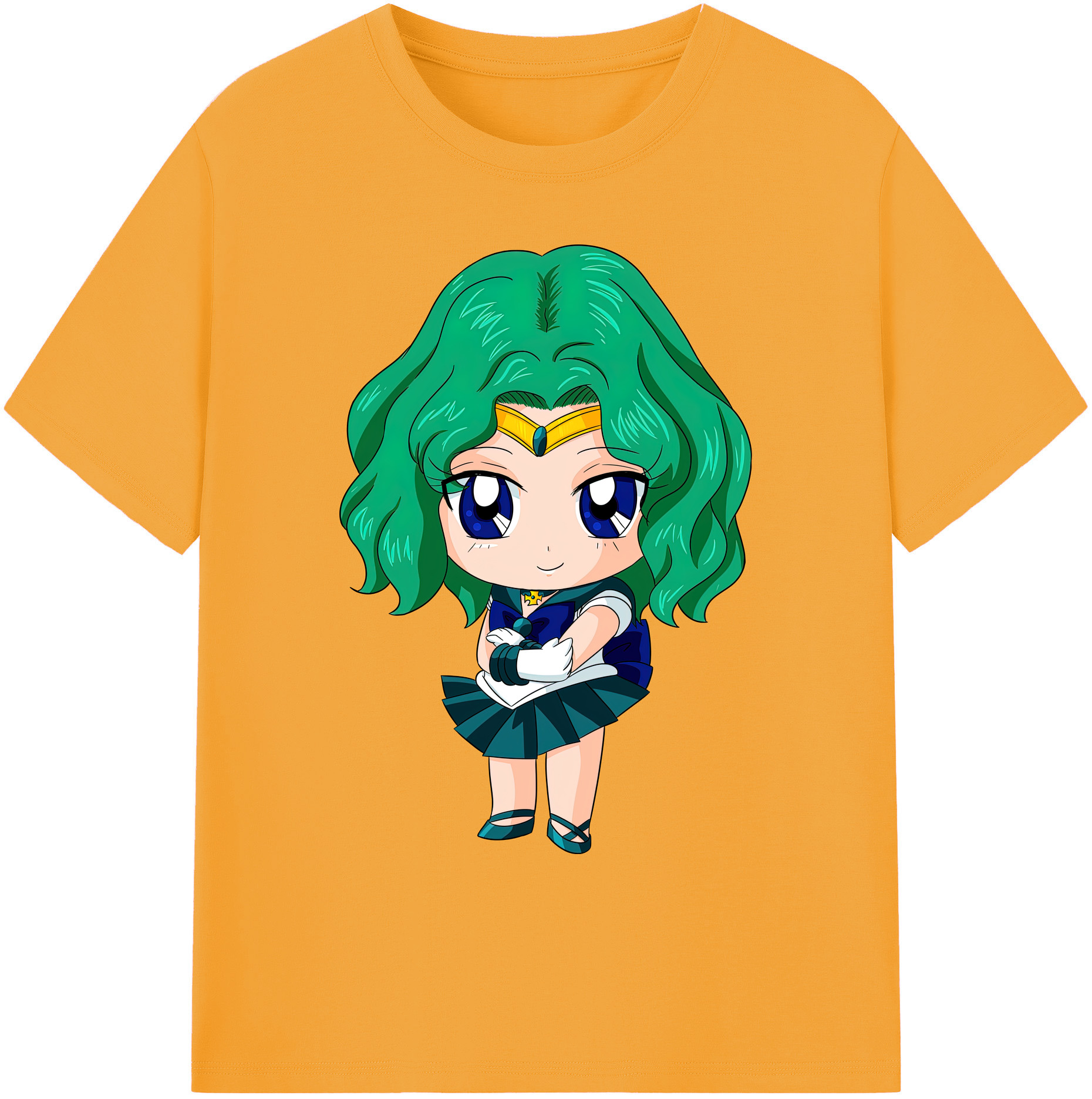 （画像用） 美少女戦士セーラームーン 海王 みちる（かいおう みちる） Sailor Moon Kaiou Michiru 綿100％ メンズ半袖Tシャツ｜肌触りやわらか＆通気性
