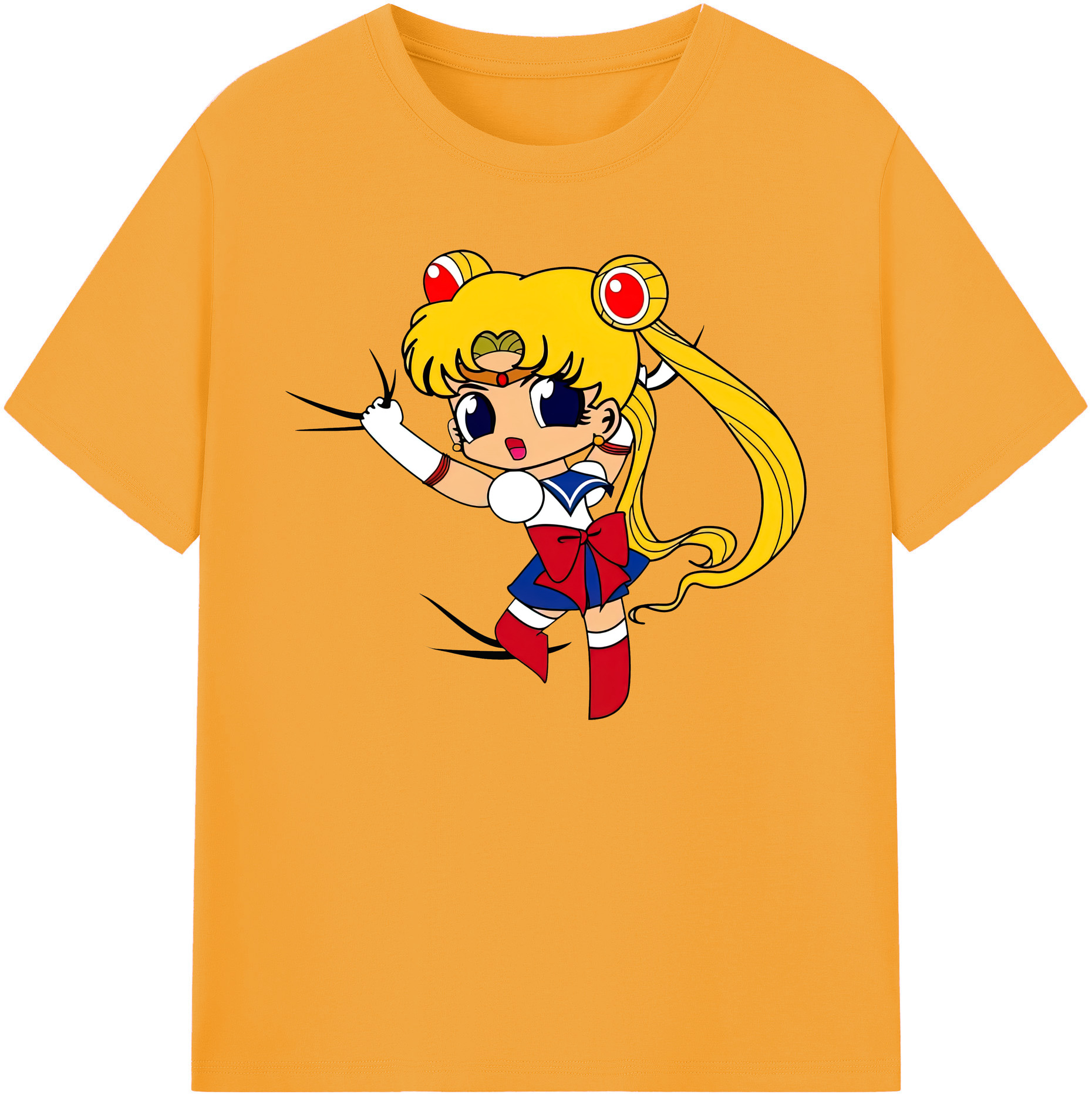 （画像用） 美少女戦士セーラームーン 月野 うさぎ つきの うさぎ Sailor Moon Tsukino Usagi 綿100％ メンズ半袖Tシャツ｜肌触りやわらか＆通気性