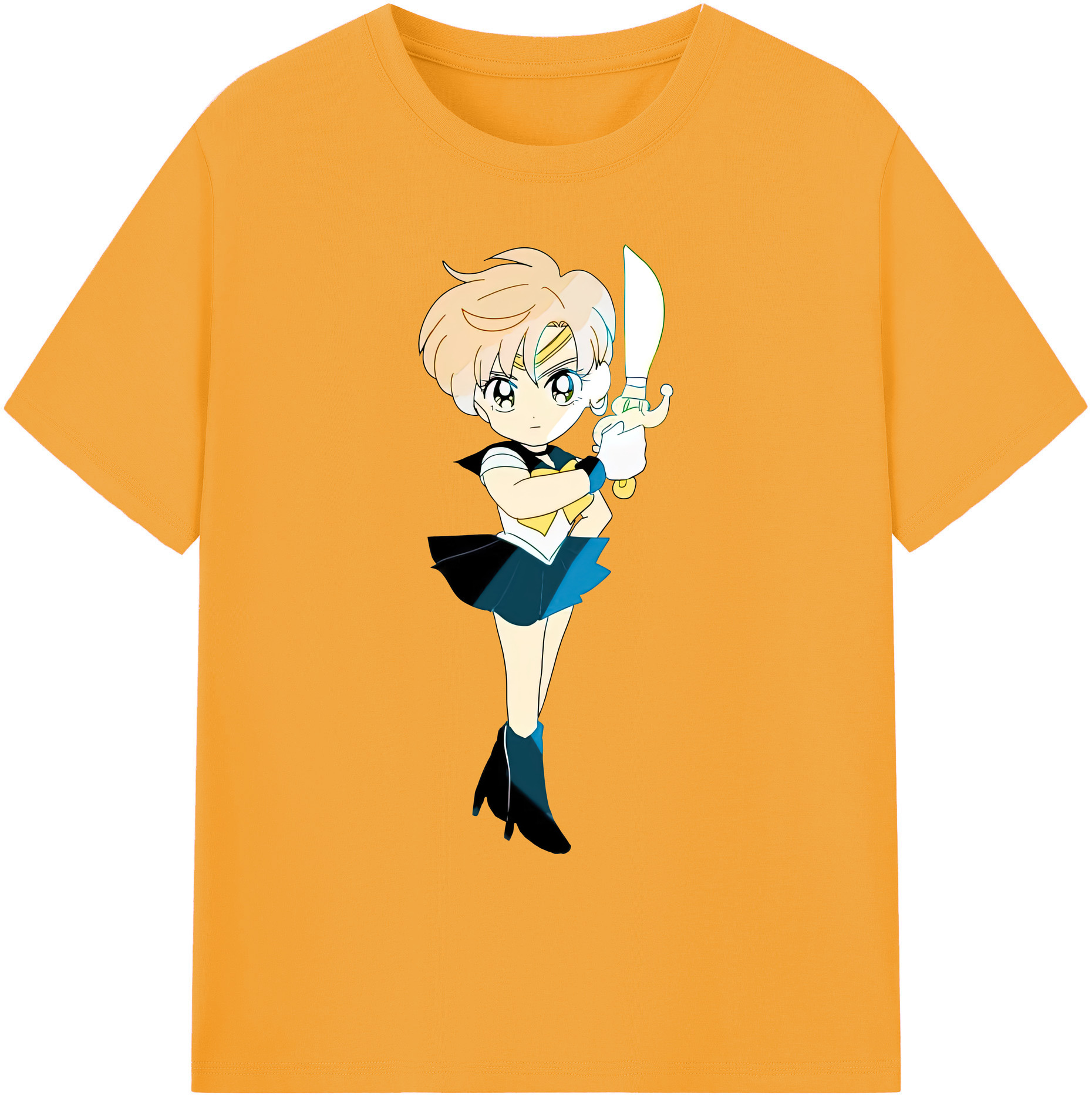 （画像用） 美少女戦士セーラームーン 天王はるか Sailor Moon Tenoh Haruka 綿100％ メンズ半袖Tシャツ｜肌触りやわらか＆通気性