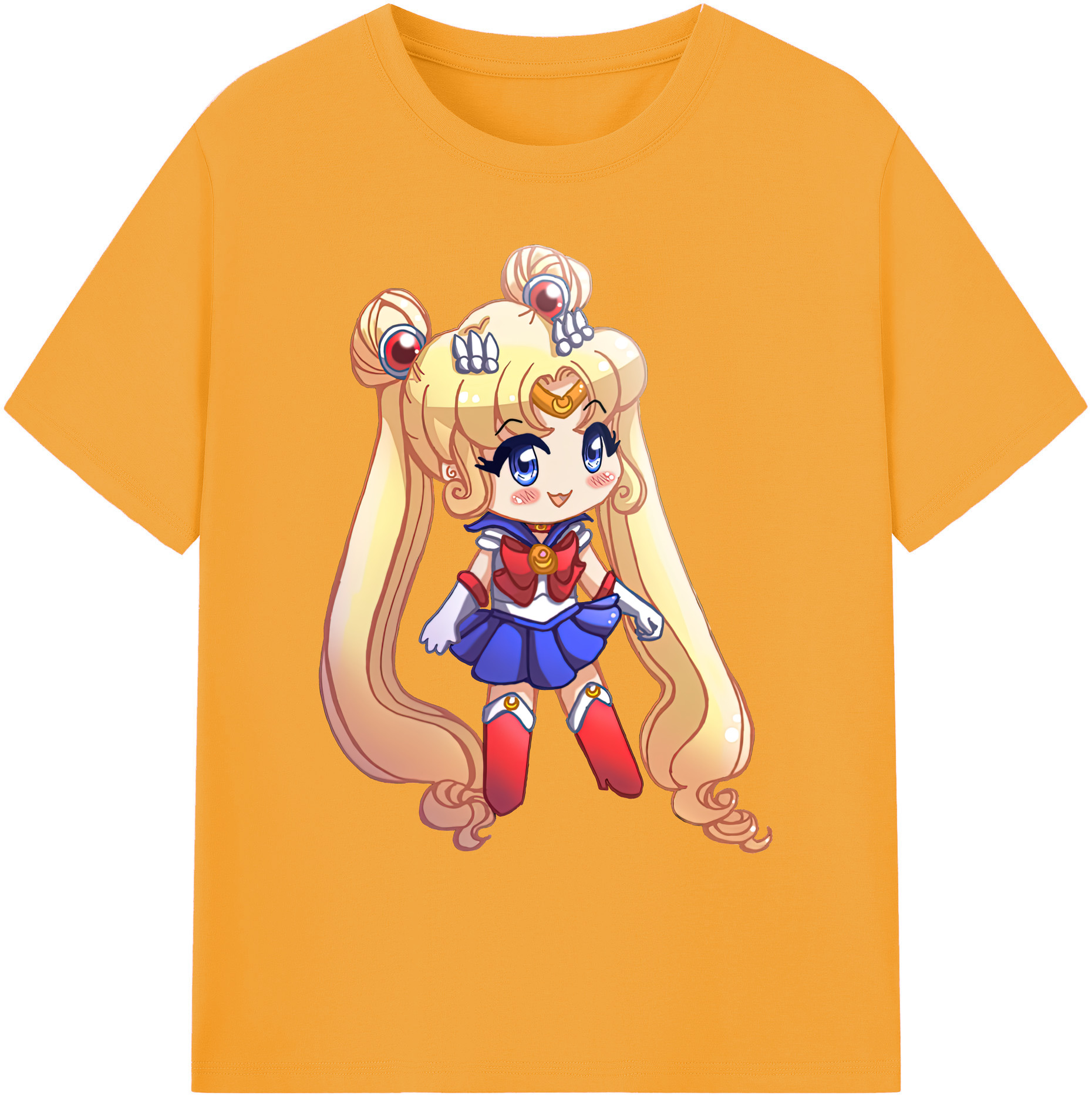（画像用） 美少女戦士セーラームーン 月野 うさぎ つきの うさぎ Sailor Moon Tsukino Usagi 綿100％ メンズ半袖Tシャツ｜肌触りやわらか＆通気性