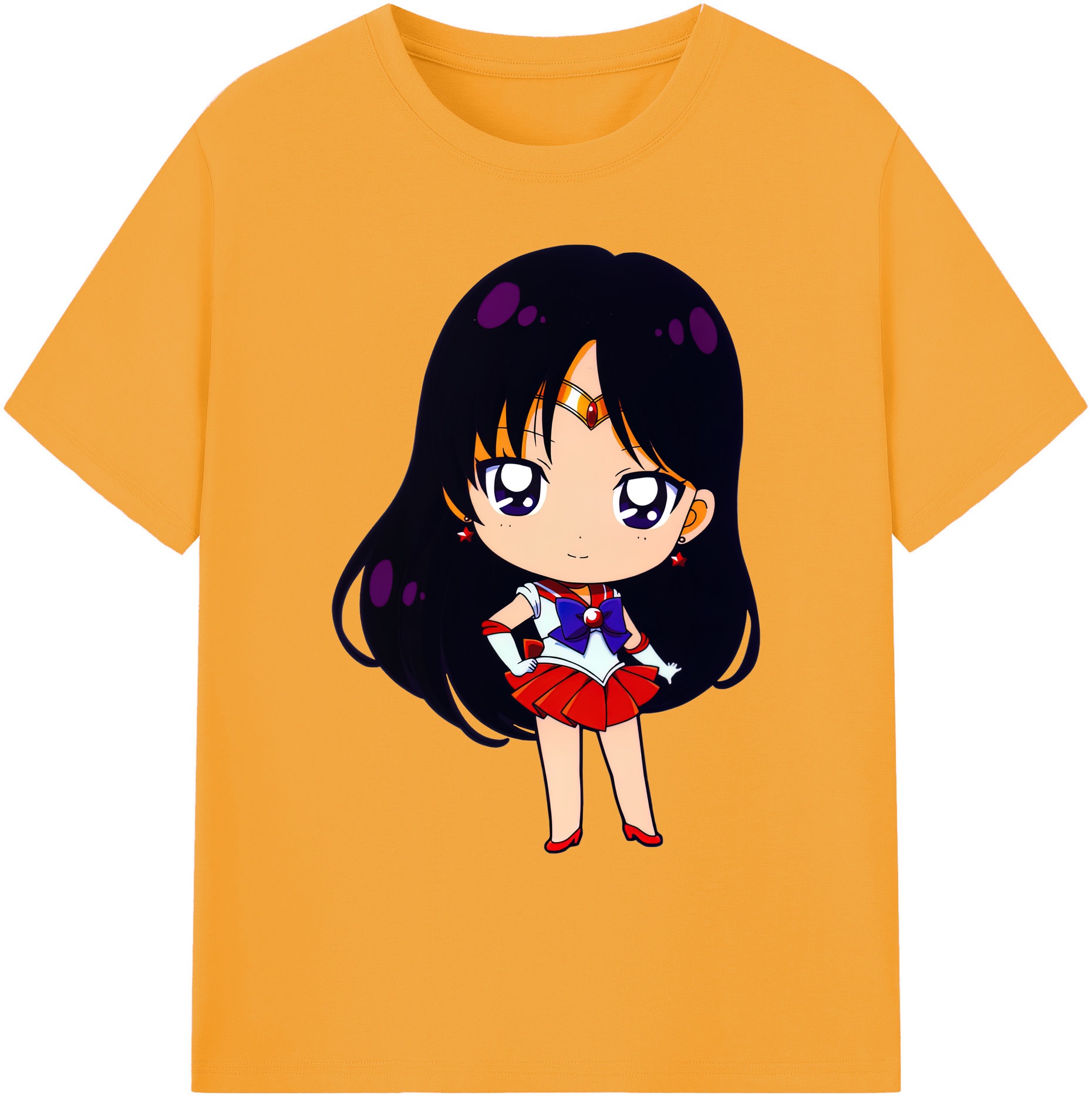 （画像用） 美少女戦士セーラームーン 火野レイ ひの レイ Sailor Moon Hino Rei （セーラーマーズ,Sailor Mars） 綿100％ メンズ半袖Tシャツ｜肌触りやわらか＆通気性