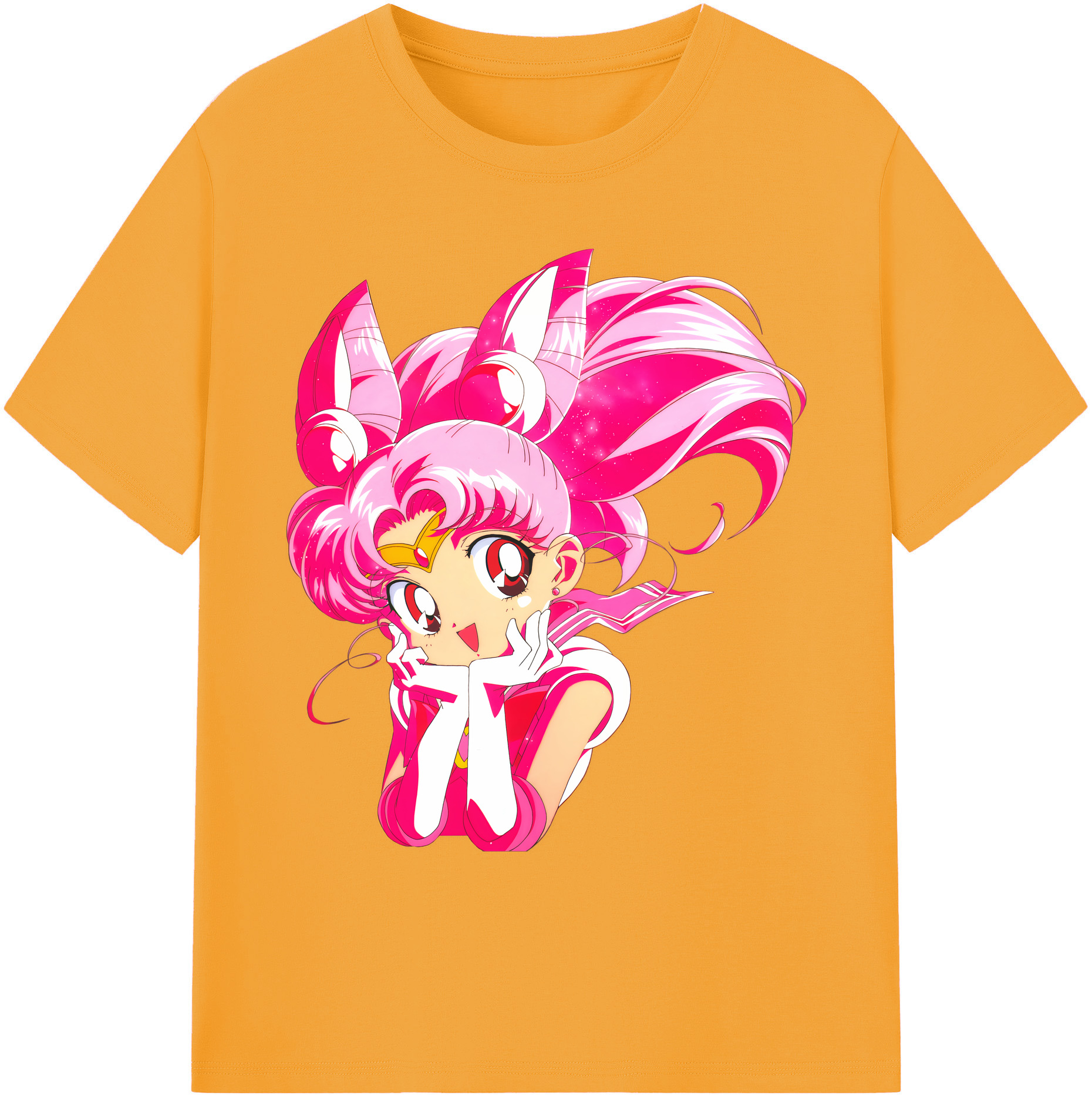 （画像用） 美少女戦士セーラームーン ちびうさ Sailor Moon Chibiusa Tsukino Usagi Small Lady Serenity 綿100％ メンズ半袖Tシャツ｜肌触りやわらか＆通気性