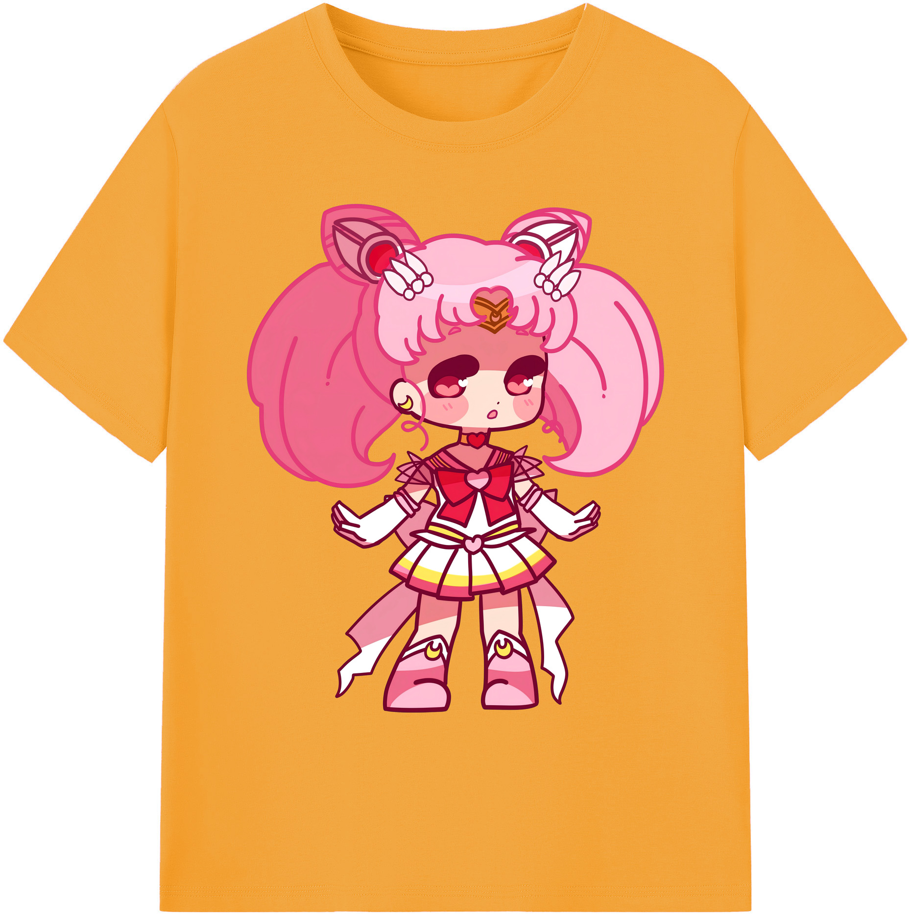 （画像用） 美少女戦士セーラームーン ちびうさ Sailor Moon Chibiusa Tsukino Usagi Small Lady Serenity 綿100％ メンズ半袖Tシャツ｜肌触りやわらか＆通気性