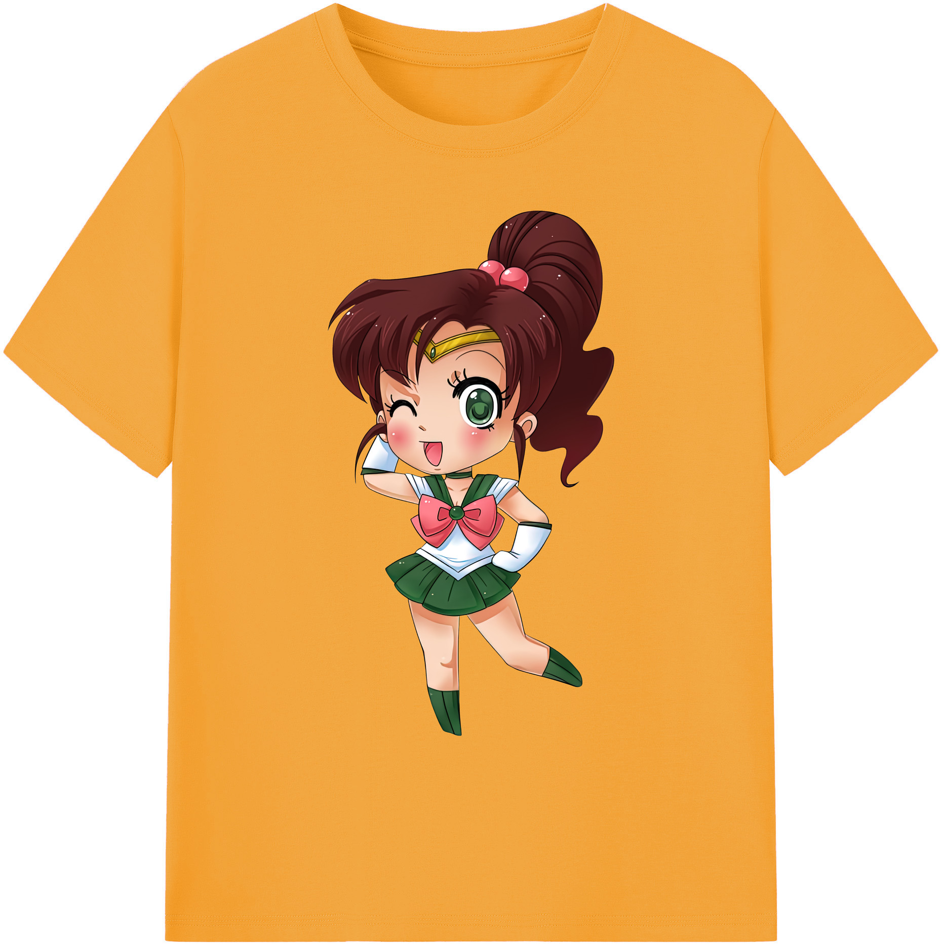 （画像用） 美少女戦士セーラームーン 木野 まこと きの まこと Sailor Moon Kino Makoto （セーラージュピター；Sailor Jupiter） 綿100％ メンズ半袖Tシャツ｜肌触りやわらか＆通気性