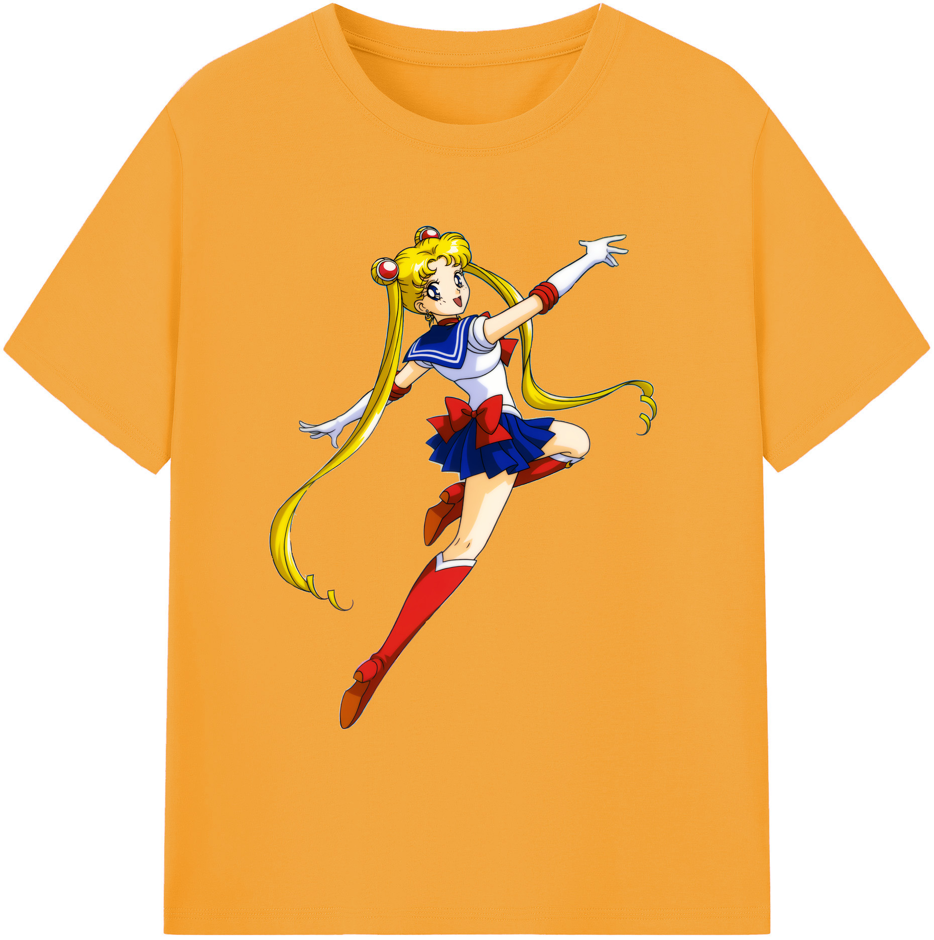 （画像用） 美少女戦士セーラームーン 月野 うさぎ つきの うさぎ Sailor Moon Tsukino Usagi 綿100％ メンズ半袖Tシャツ｜肌触りやわらか＆通気性