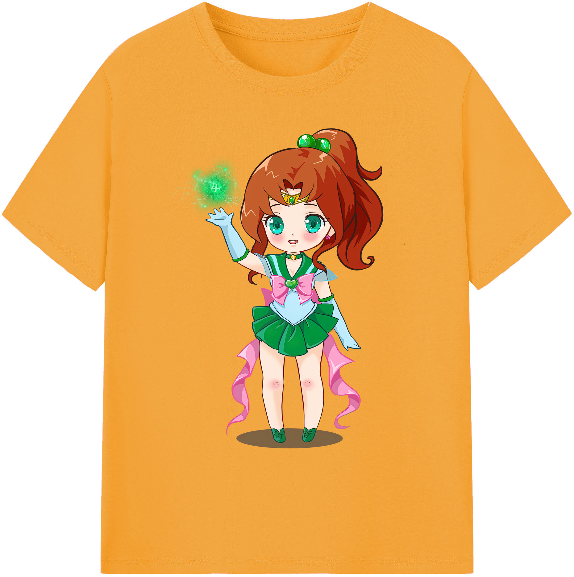 （画像用） 美少女戦士セーラームーン 木野 まこと きの まこと Sailor Moon Kino Makoto （セーラージュピター；Sailor Jupiter） 綿100％ メンズ半袖Tシャツ｜肌触りやわらか＆通気性