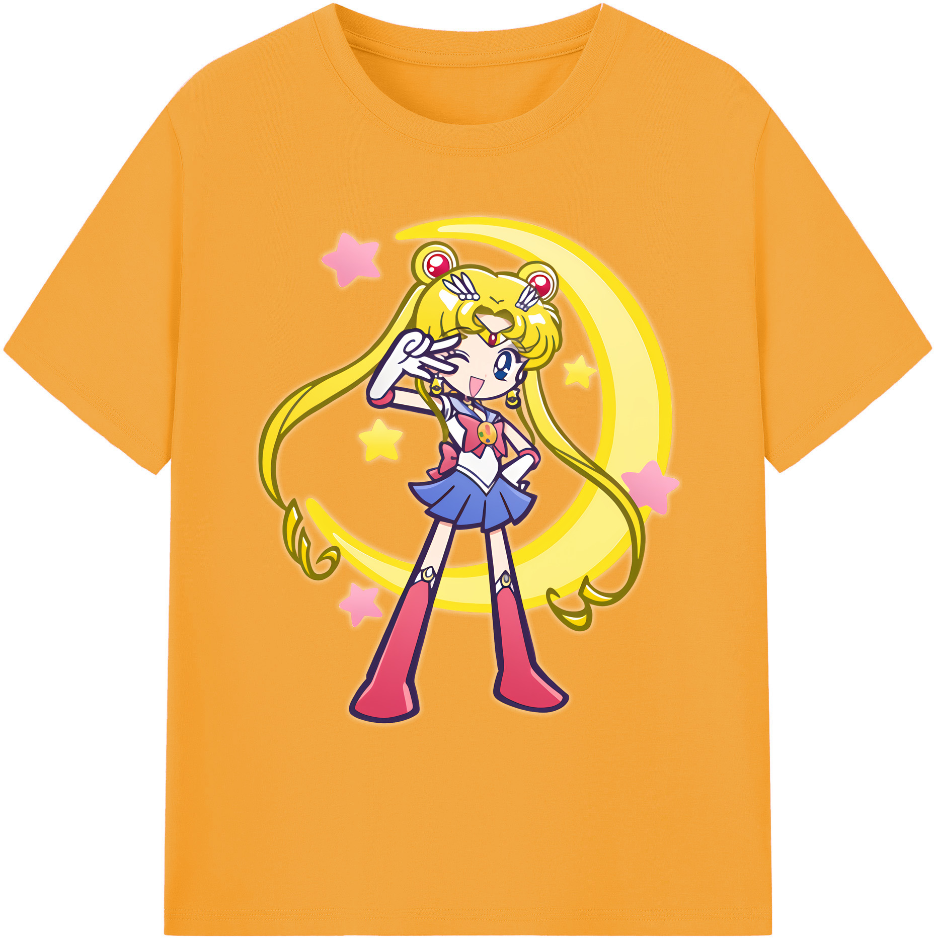 （画像用） 美少女戦士セーラームーン 月野 うさぎ つきの うさぎ Sailor Moon Tsukino Usagi 綿100％ メンズ半袖Tシャツ｜肌触りやわらか＆通気性