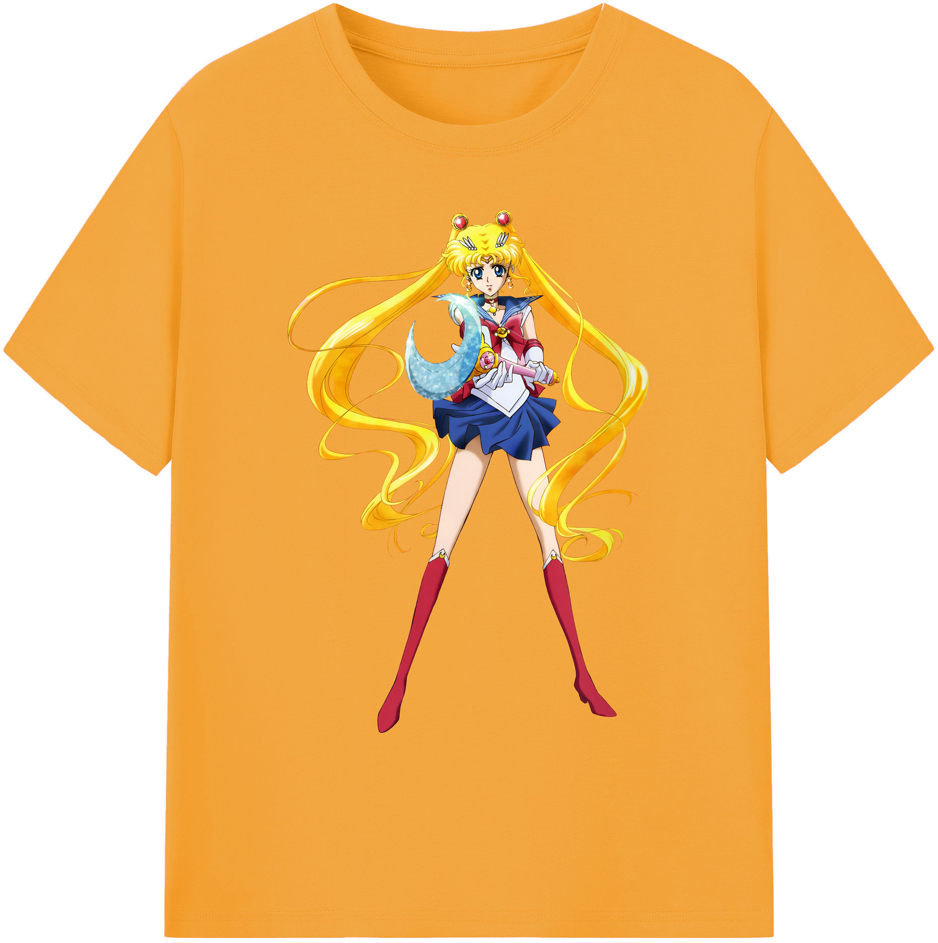 （画像用） 美少女戦士セーラームーン 月野 うさぎ つきの うさぎ Sailor Moon Tsukino Usagi 綿100％ メンズ半袖Tシャツ｜肌触りやわらか＆通気性