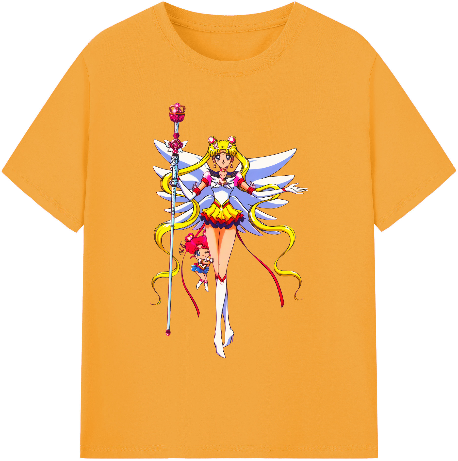（画像用） 美少女戦士セーラームーン 月野 うさぎ つきの うさぎ Sailor Moon Tsukino Usagi 綿100％ メンズ半袖Tシャツ｜肌触りやわらか＆通気性
