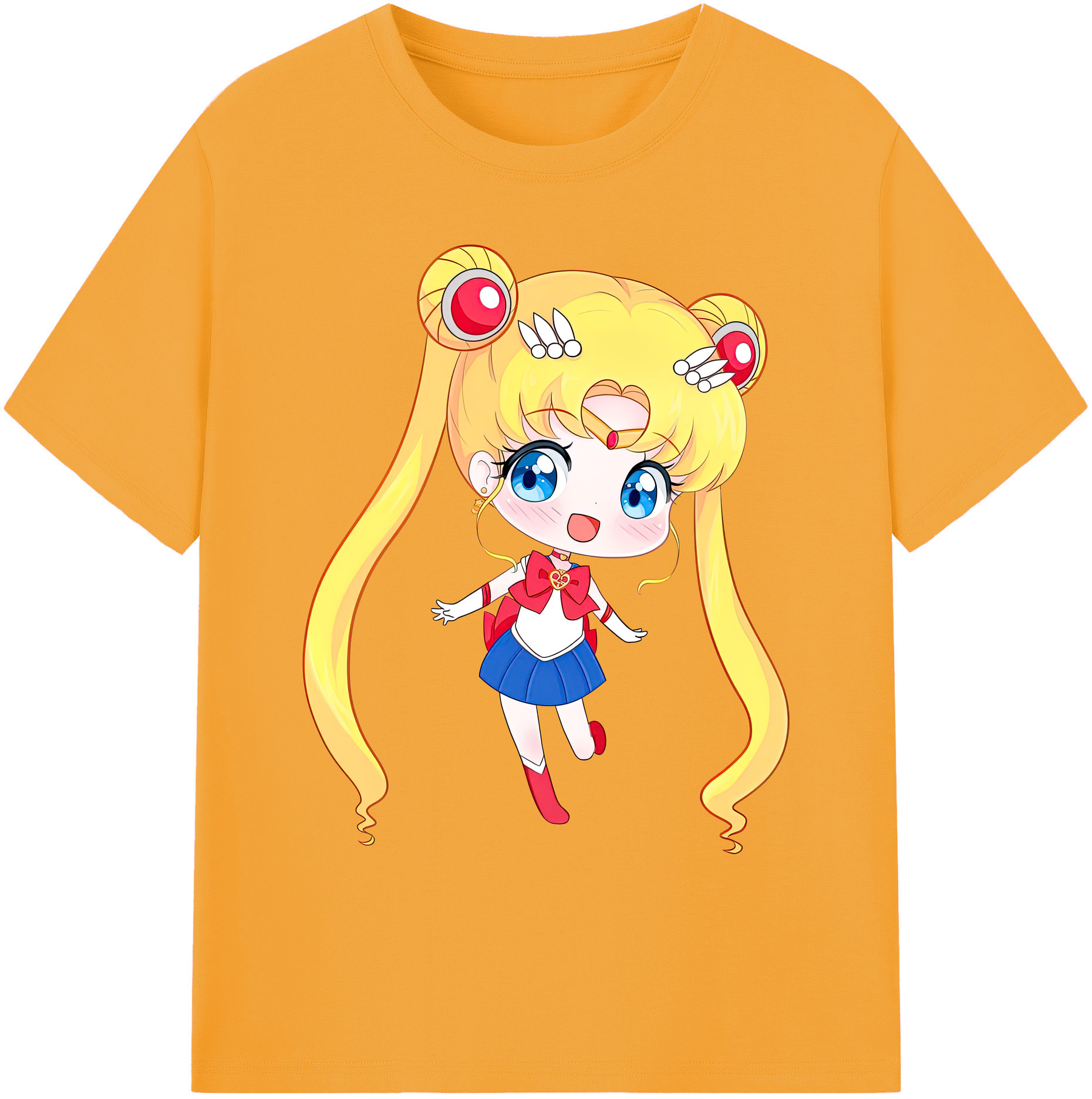（画像用） 美少女戦士セーラームーン 月野 うさぎ つきの うさぎ Sailor Moon Tsukino Usagi 綿100％ メンズ半袖Tシャツ｜肌触りやわらか＆通気性