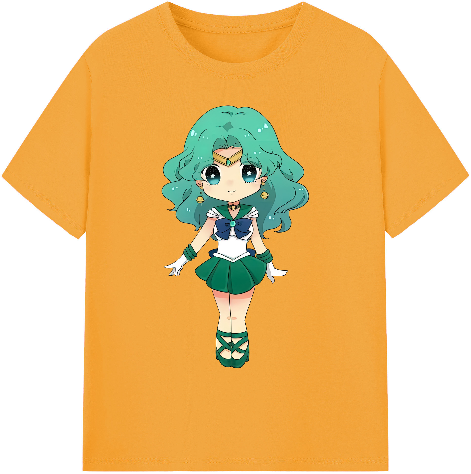 （画像用） 美少女戦士セーラームーン 海王 みちる（かいおう みちる） Sailor Moon Kaiou Michiru 綿100％ メンズ半袖Tシャツ｜肌触りやわらか＆通気性