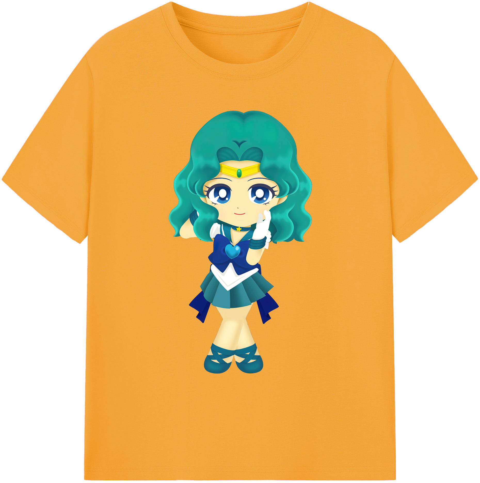 （画像用） 美少女戦士セーラームーン 海王 みちる（かいおう みちる） Sailor Moon Kaiou Michiru 綿100％ メンズ半袖Tシャツ｜肌触りやわらか＆通気性