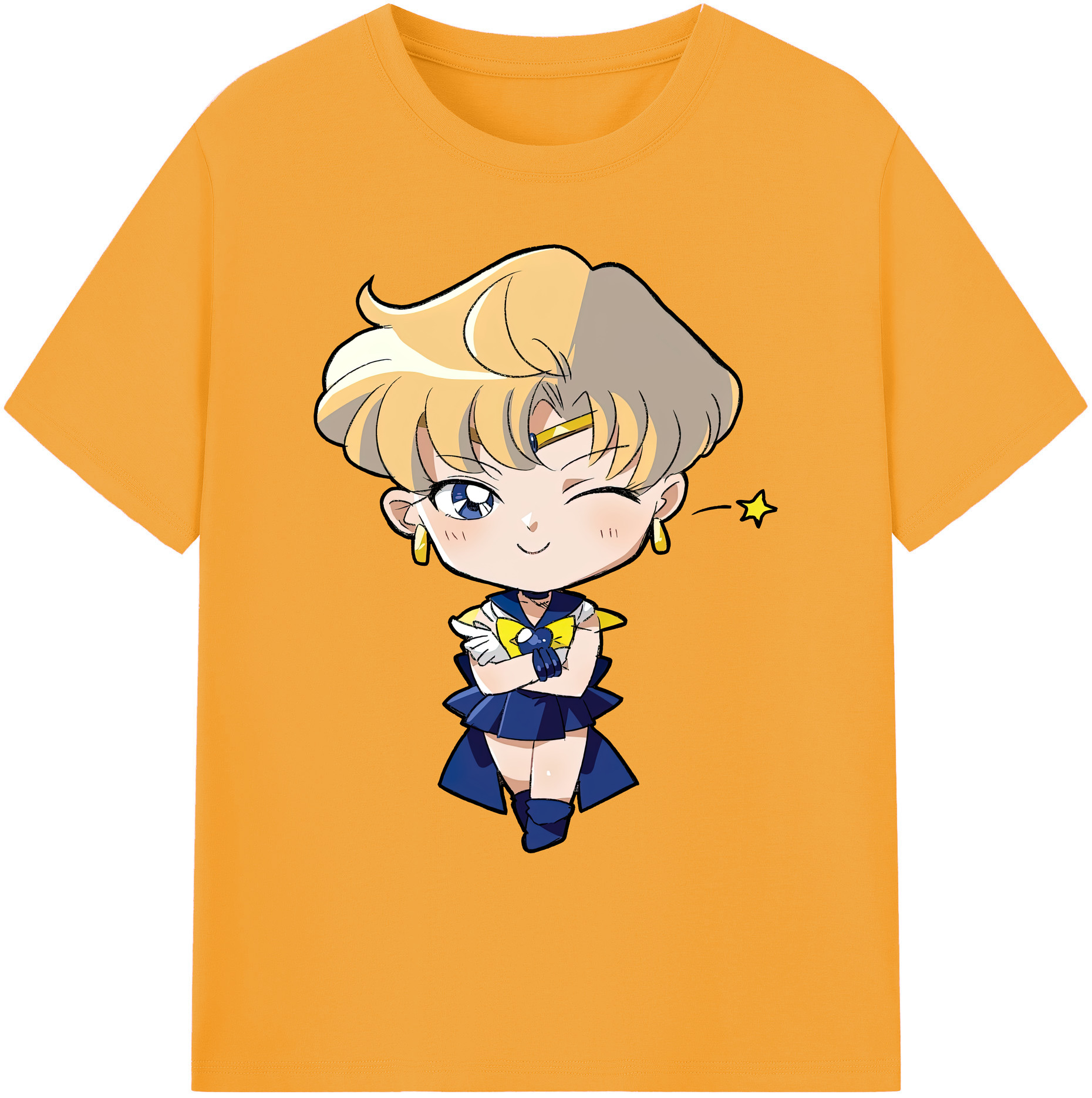 （画像用） 美少女戦士セーラームーン 天王はるか Sailor Moon Tenoh Haruka 綿100％ メンズ半袖Tシャツ｜肌触りやわらか＆通気性